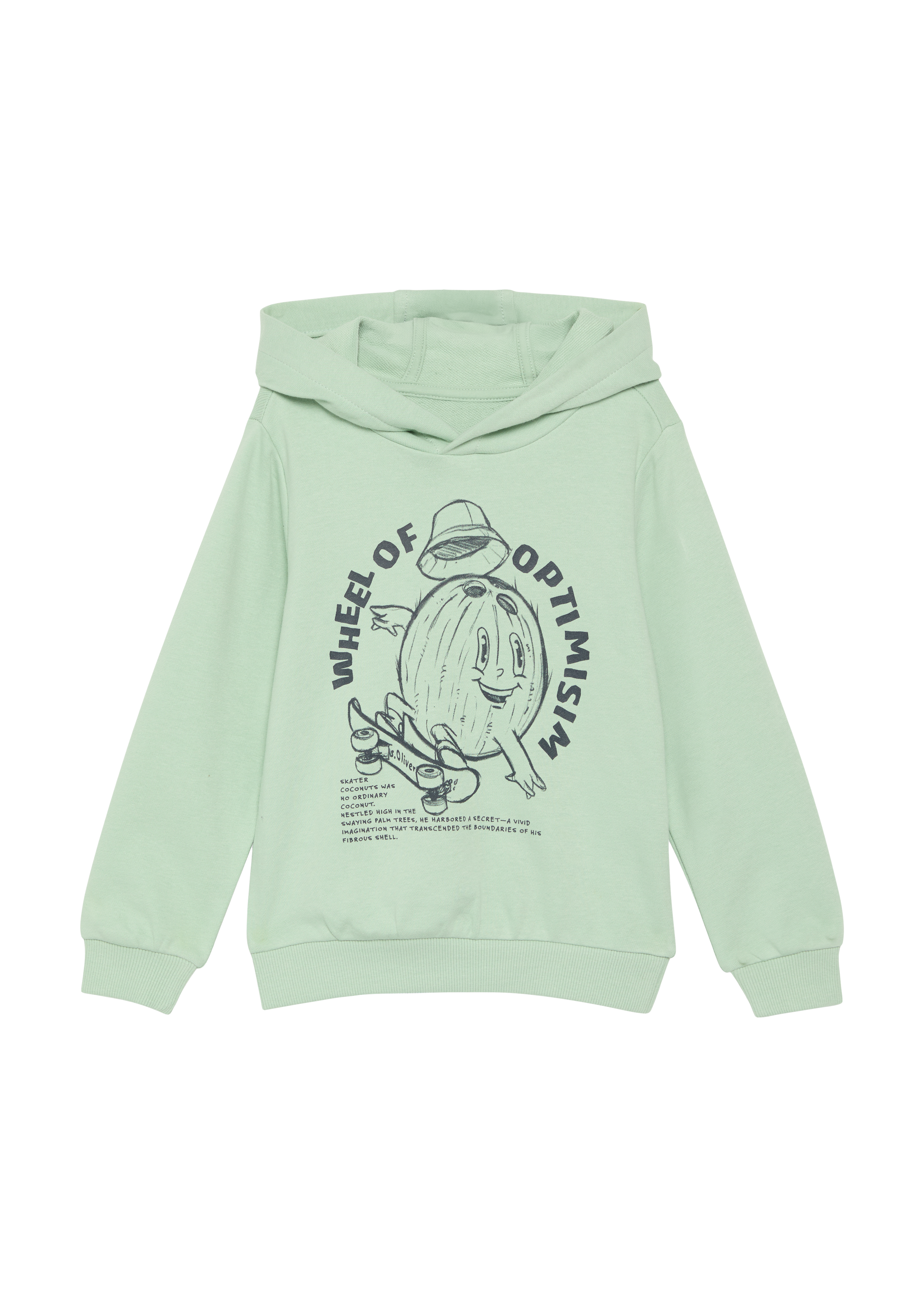 s.Oliver - Oversized Hoodie mit Frontprint, Kinder, grün