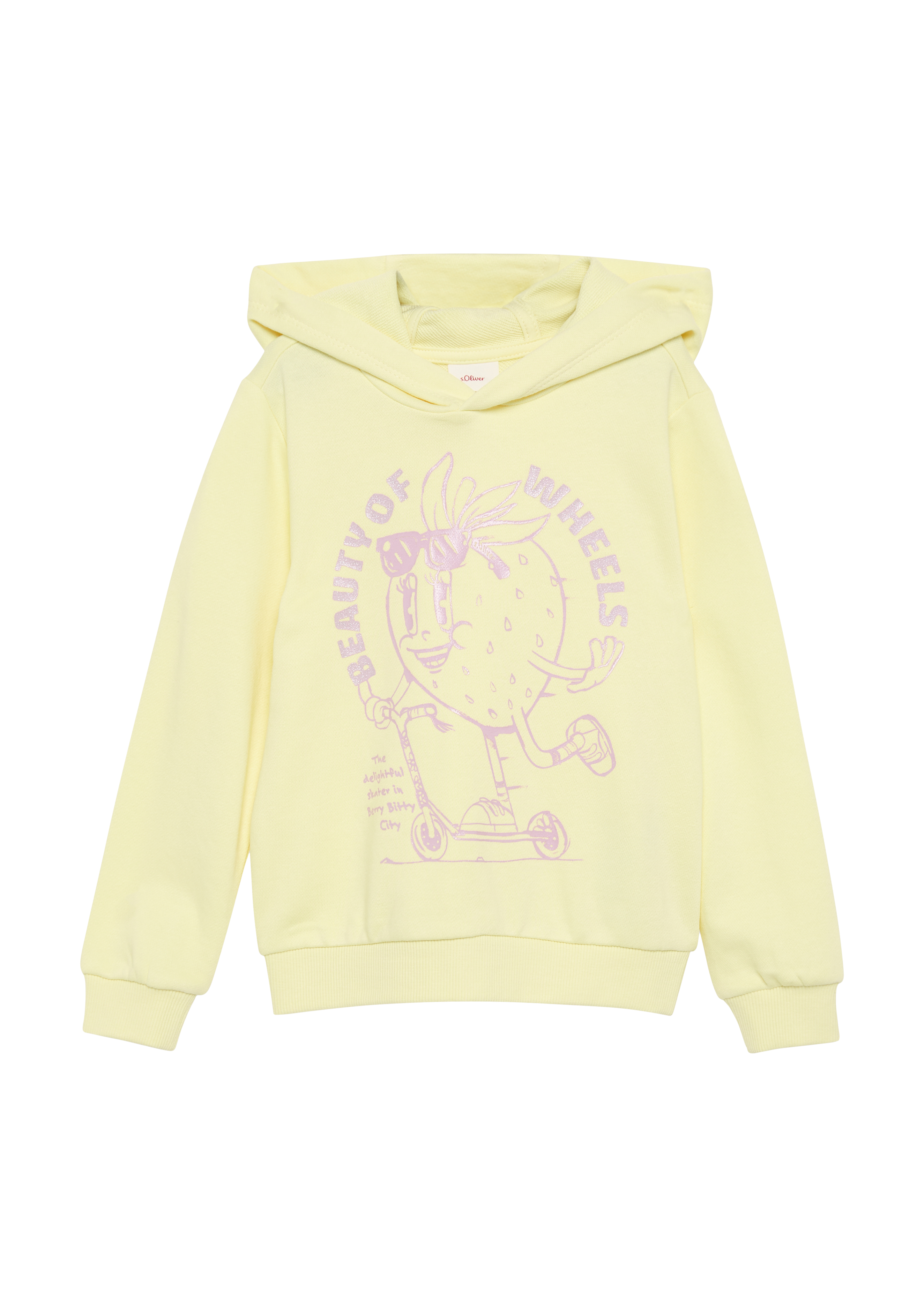 s.Oliver - Hoodie mit Glitzerprint, Kinder, gelb