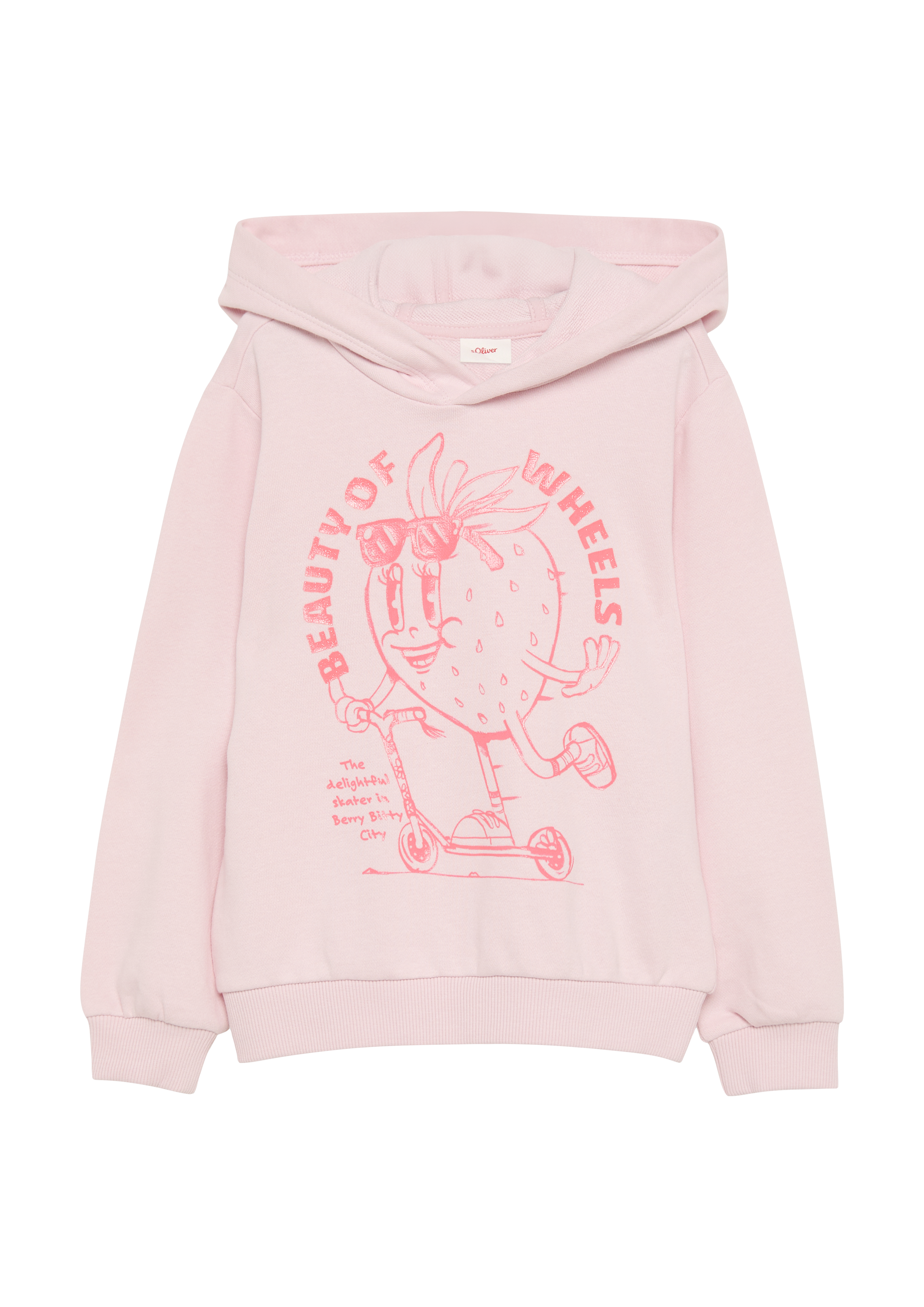 s.Oliver - Hoodie mit Glitzerprint, Kinder, Rosa