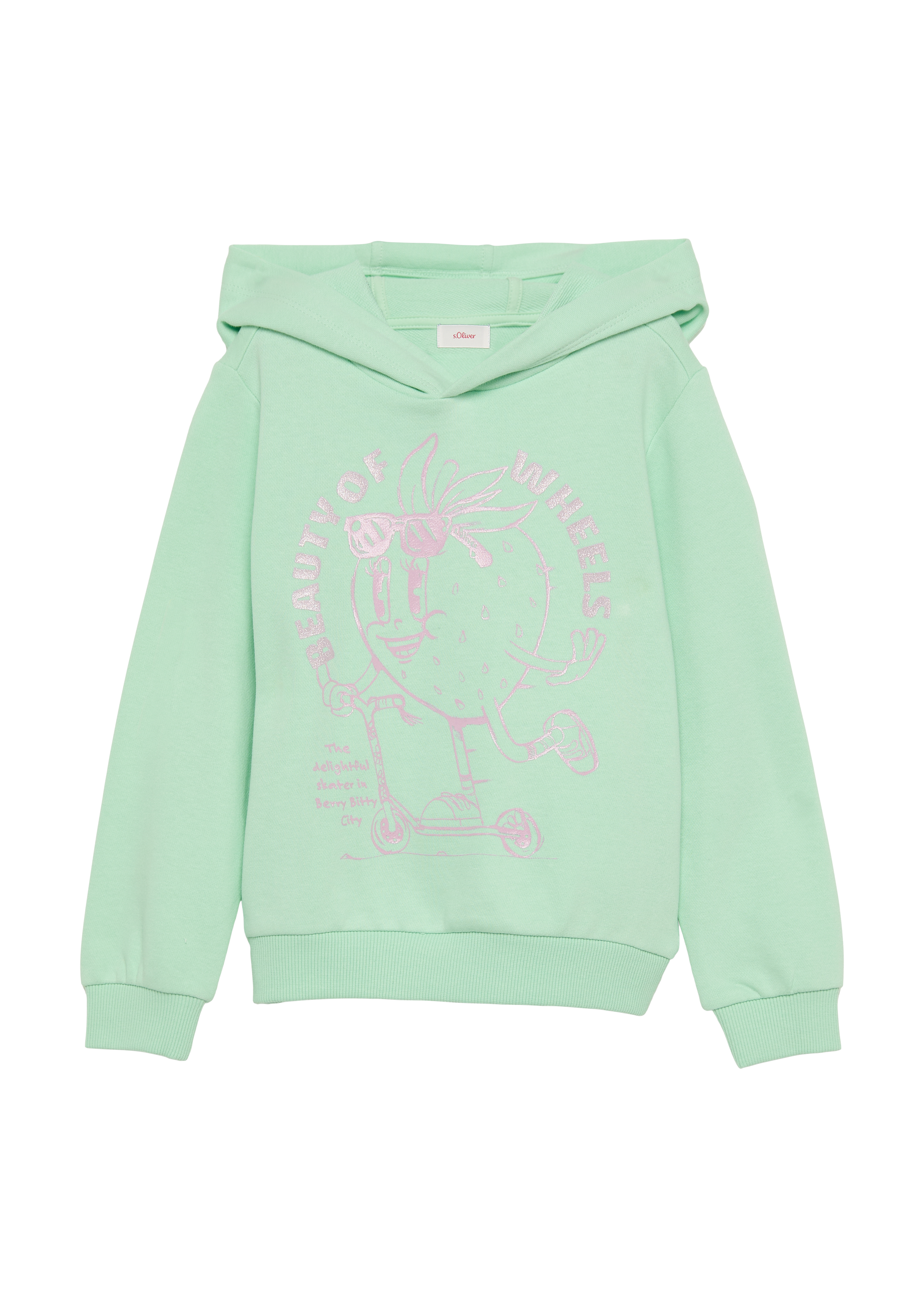 s.Oliver - Hoodie mit Glitzerprint, Kinder, türkis