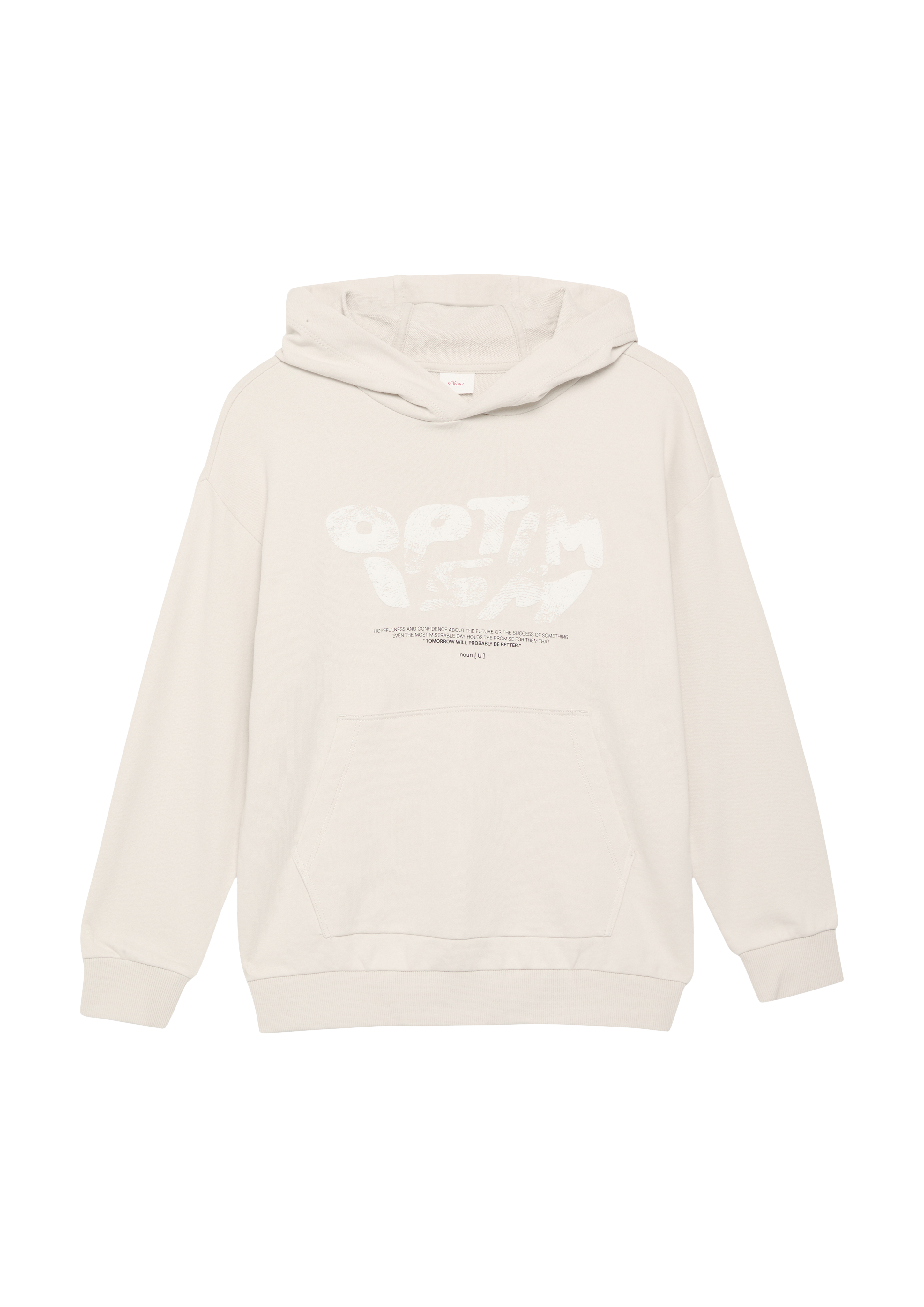 s.Oliver - Oversized Hoodie mit Frontprint, Jungen, creme