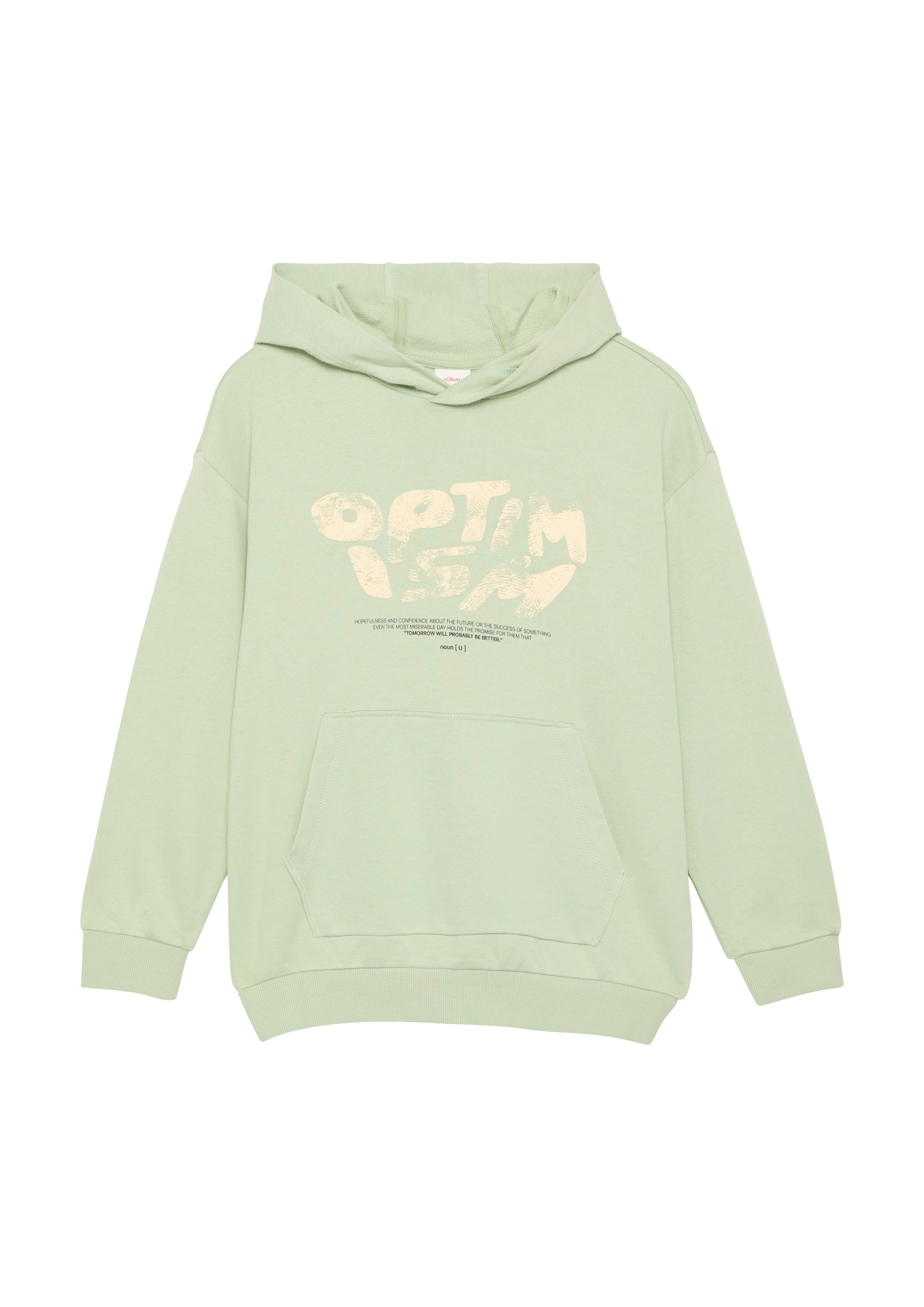 s.Oliver - Oversized Hoodie mit Frontprint, Jungen, grün