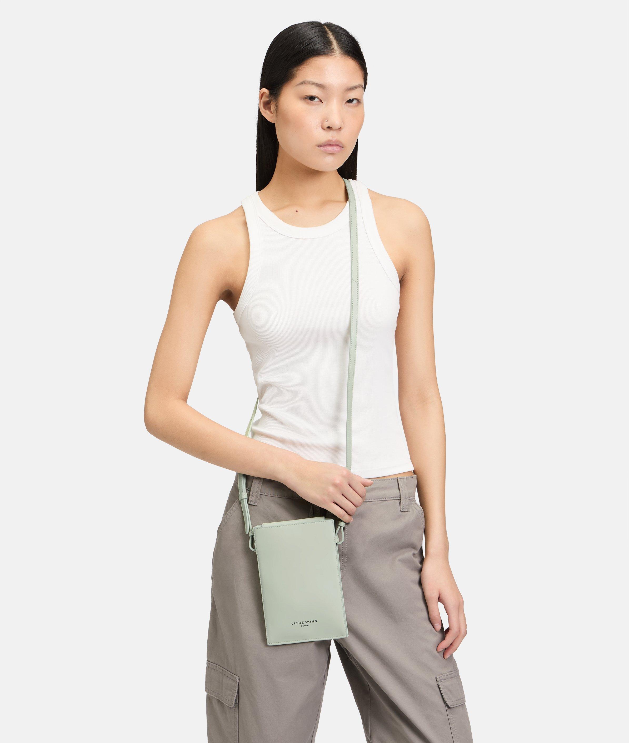 Hilla Mobile Pouch en vert & jaune