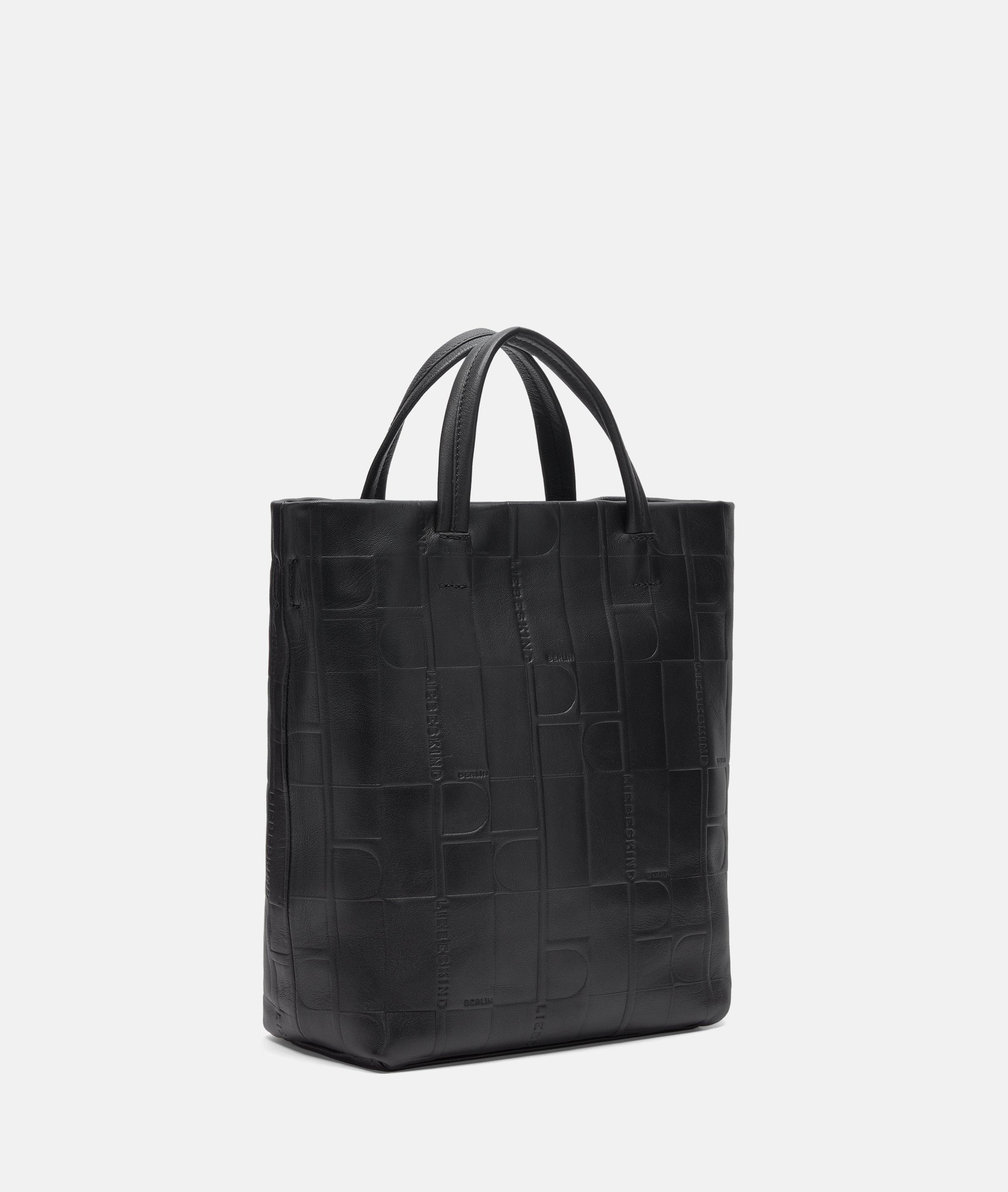 Thumbnail - Liebeskind Berlin - Shopper aus Leder mit Monogrammprägung -  schwarz