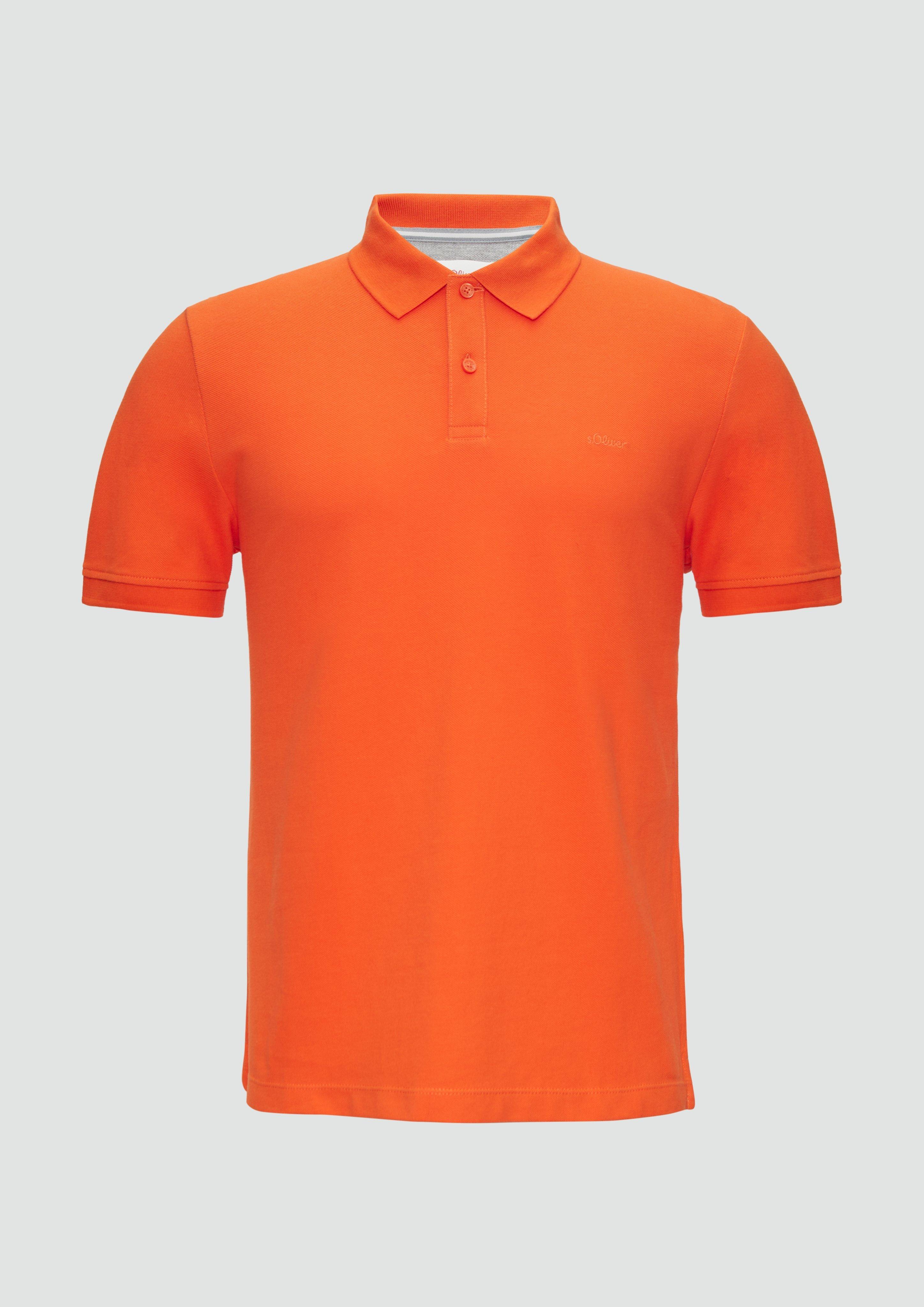 s.Oliver - Poloshirt aus Baumwollpiqué, Herren, Orange