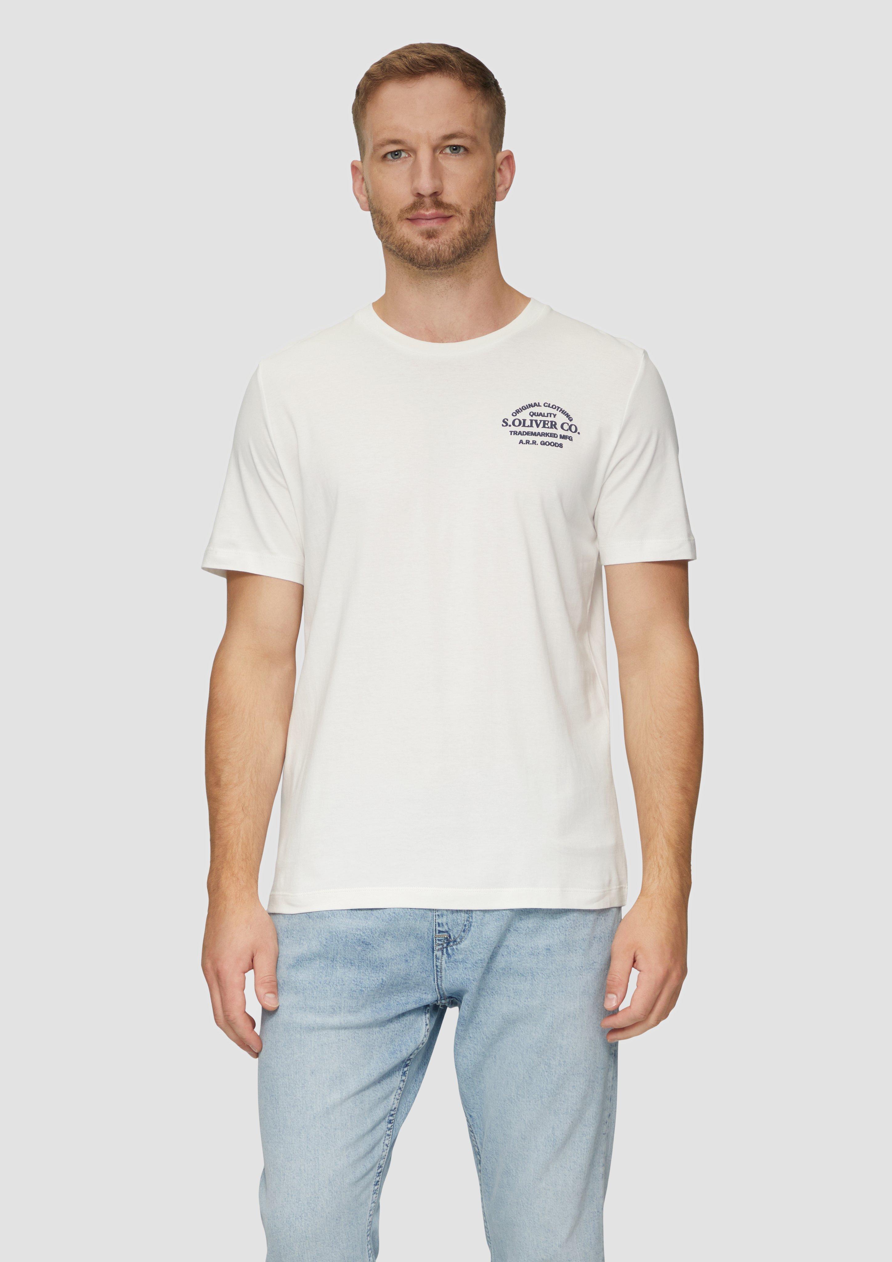 S.Oliver T-Shirt mit Logo-Motiven aus reiner Baumwolle