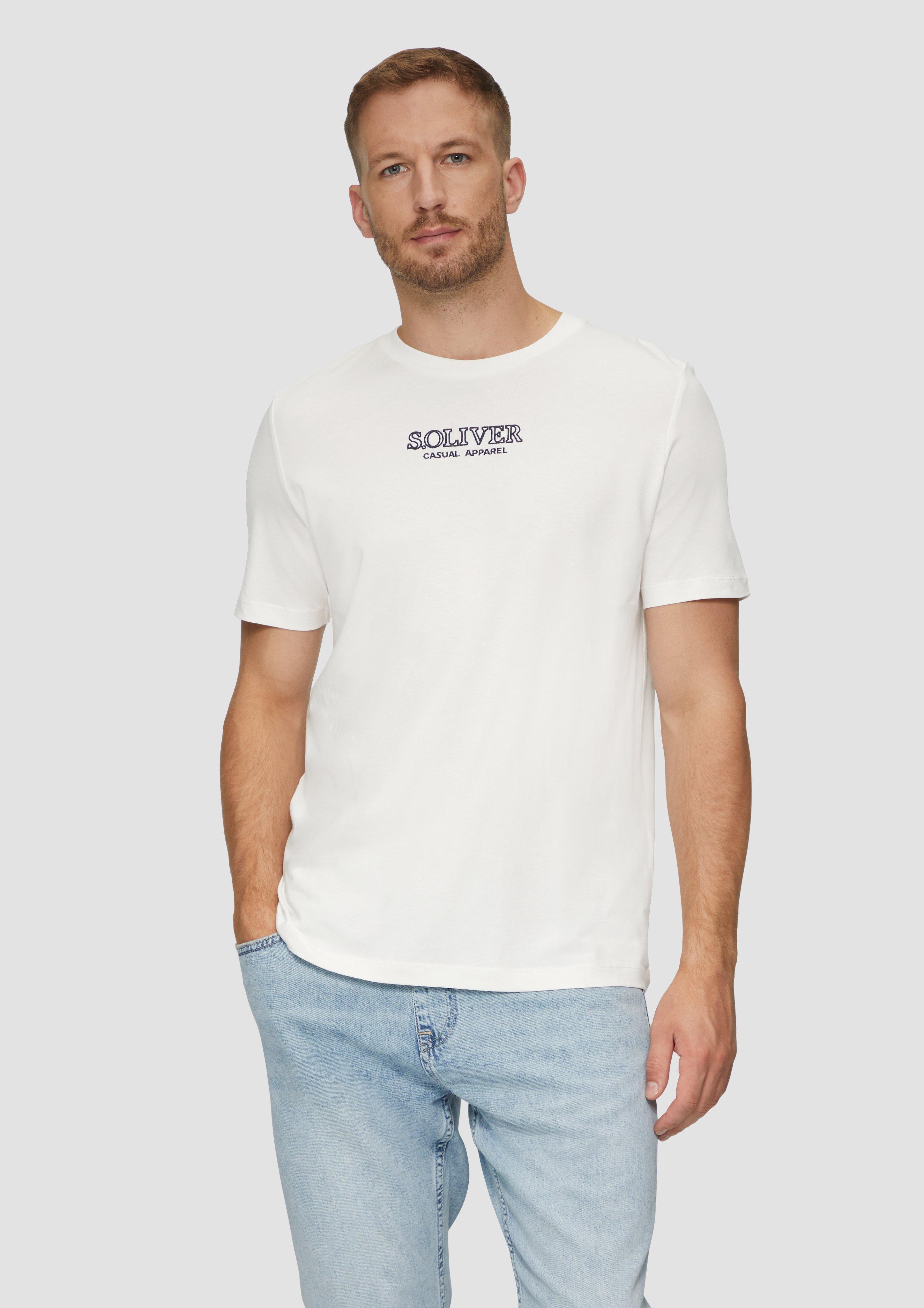 S.Oliver T-Shirt mit Logo-Motiven aus reiner Baumwolle