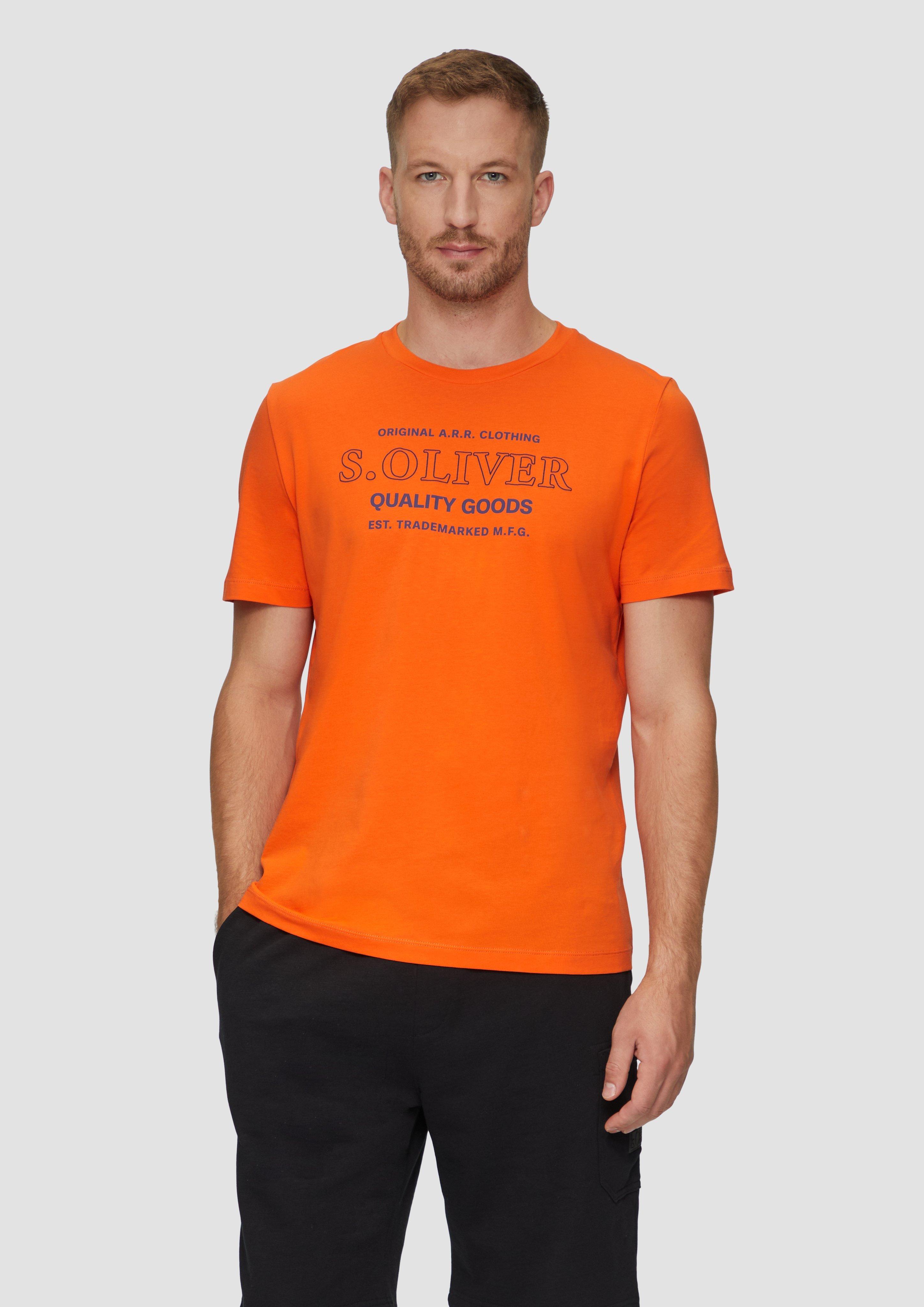 S.Oliver T-Shirt mit Logo-Motiven aus reiner Baumwolle