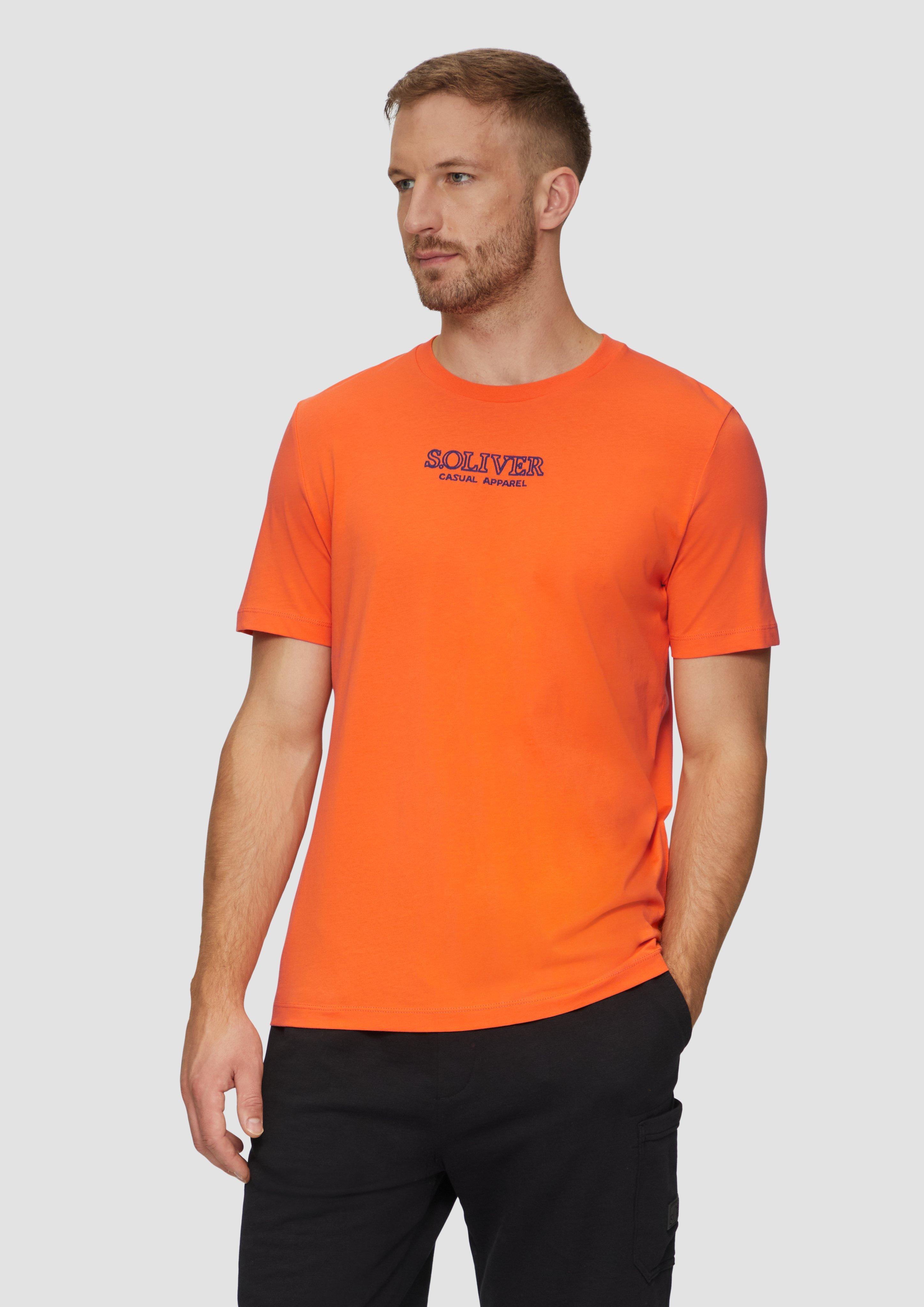 S.Oliver T-Shirt mit Logo-Motiven aus reiner Baumwolle