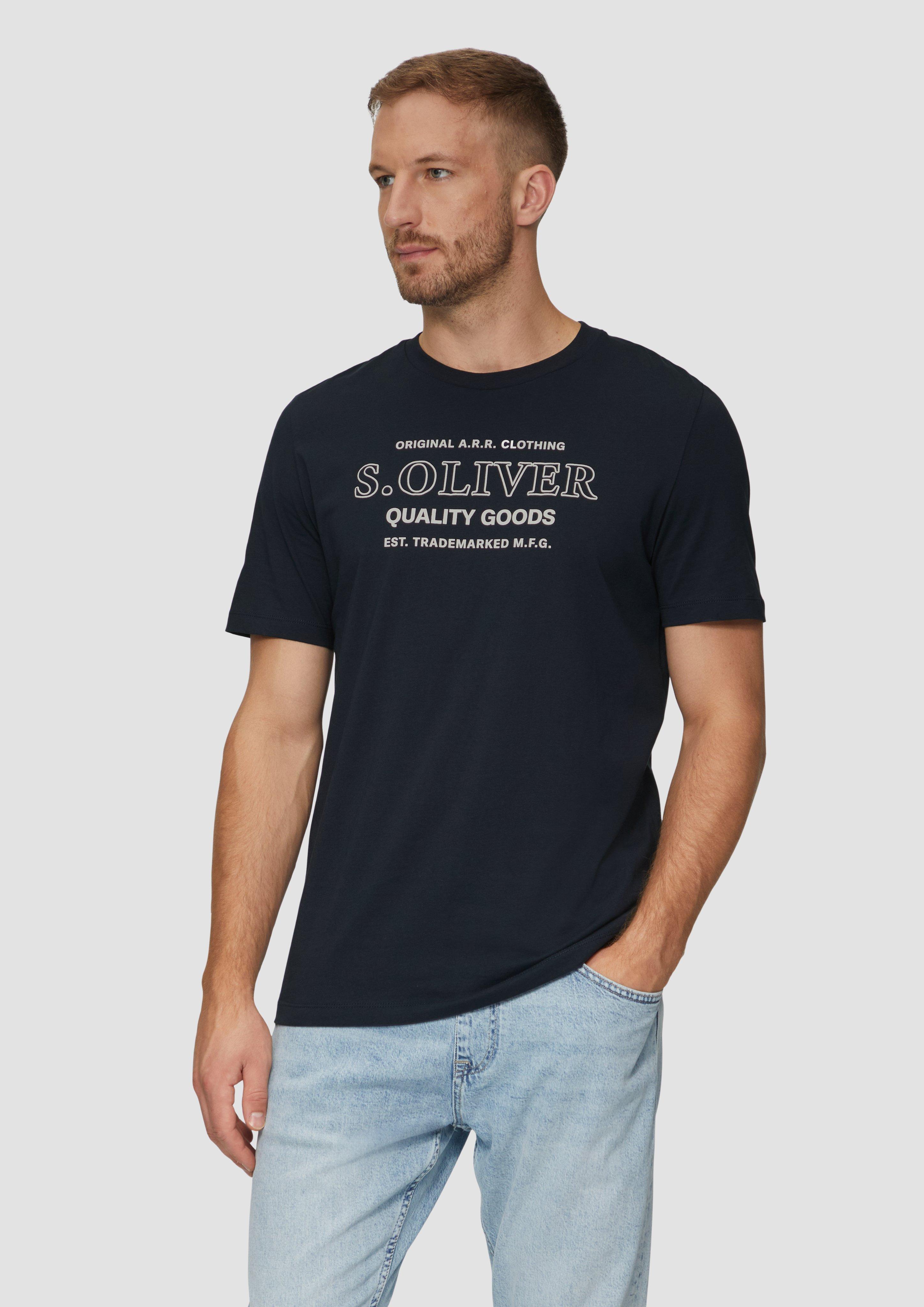 S.Oliver T-Shirt mit Logo-Motiven aus reiner Baumwolle