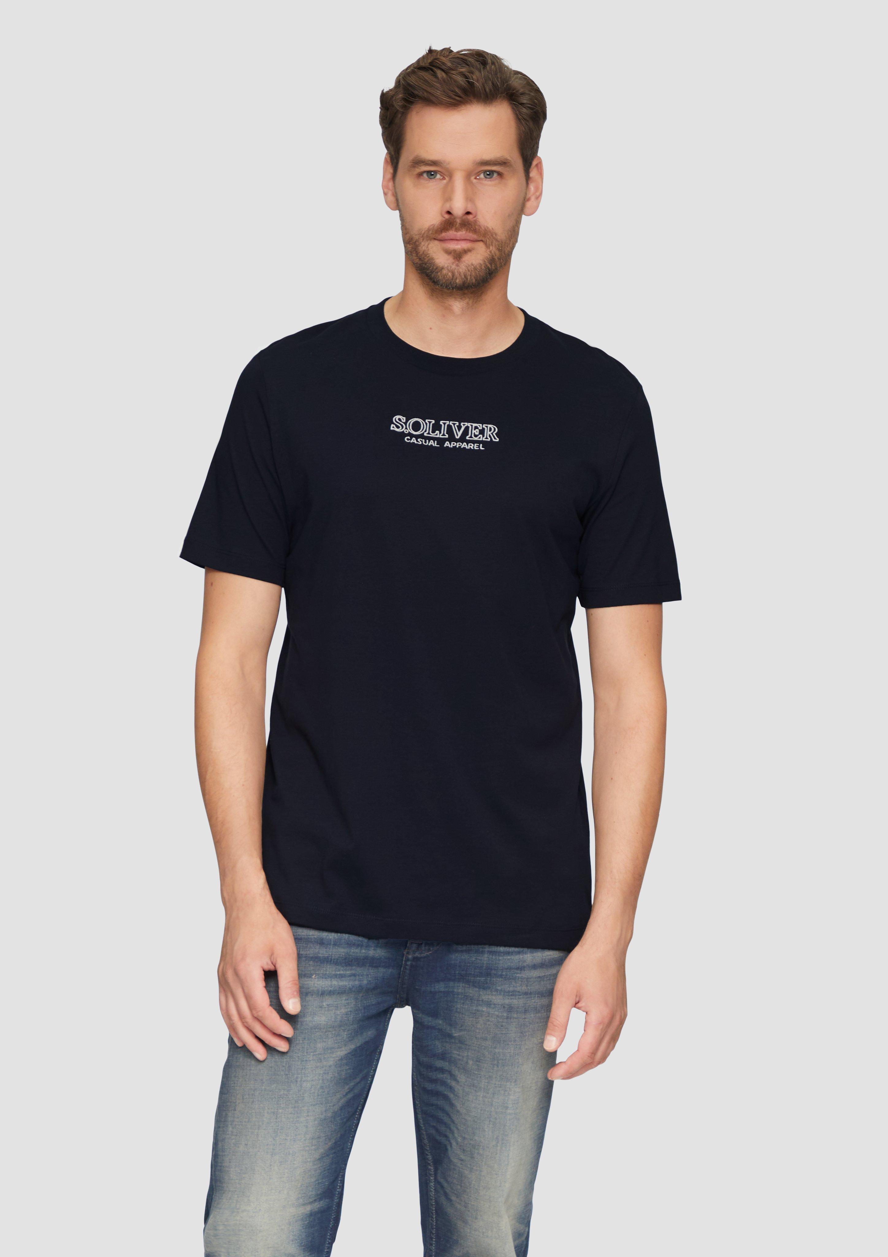 S.Oliver T-Shirt mit Logo-Motiven aus reiner Baumwolle