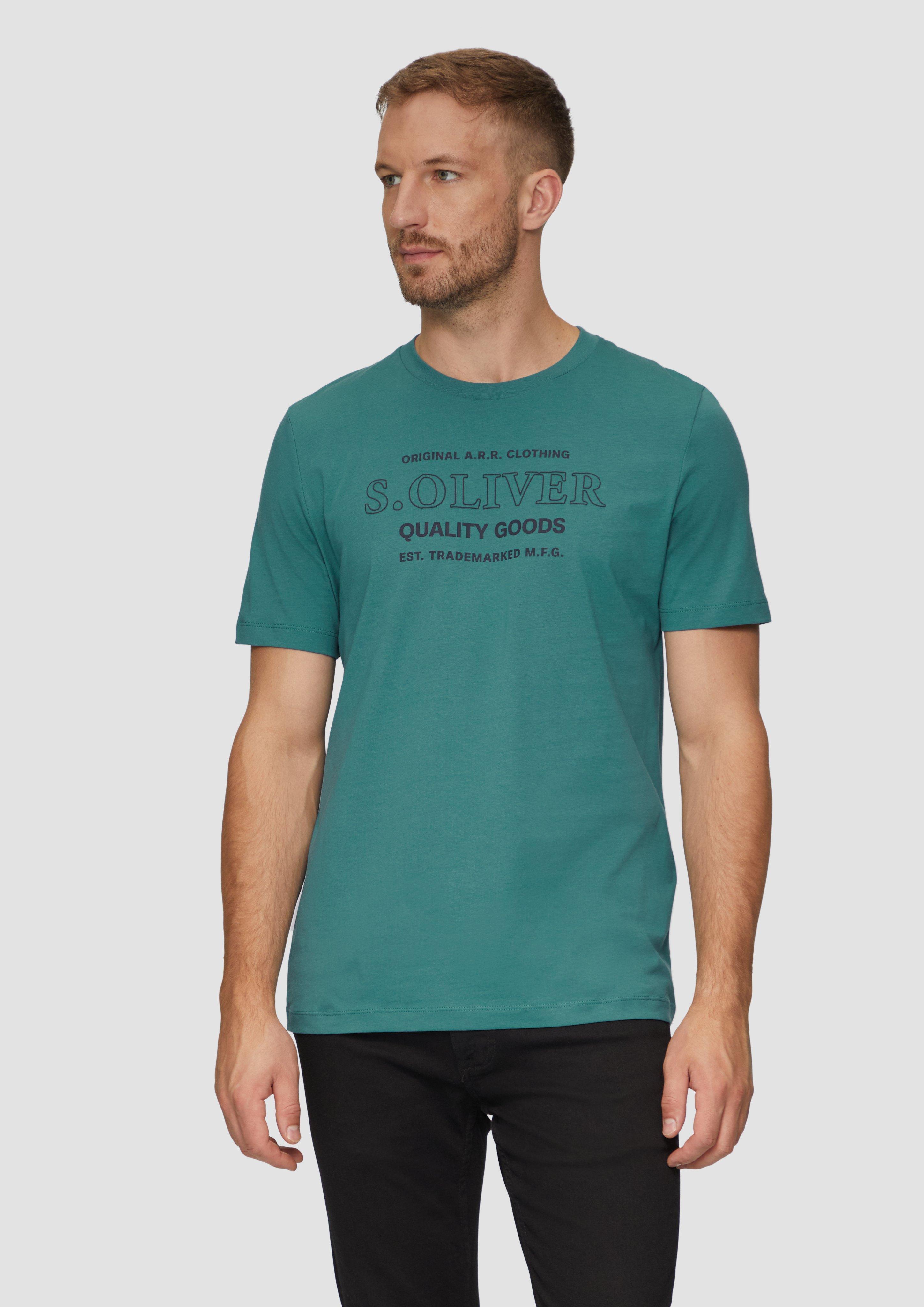 S.Oliver T-Shirt mit Logo-Motiven aus reiner Baumwolle