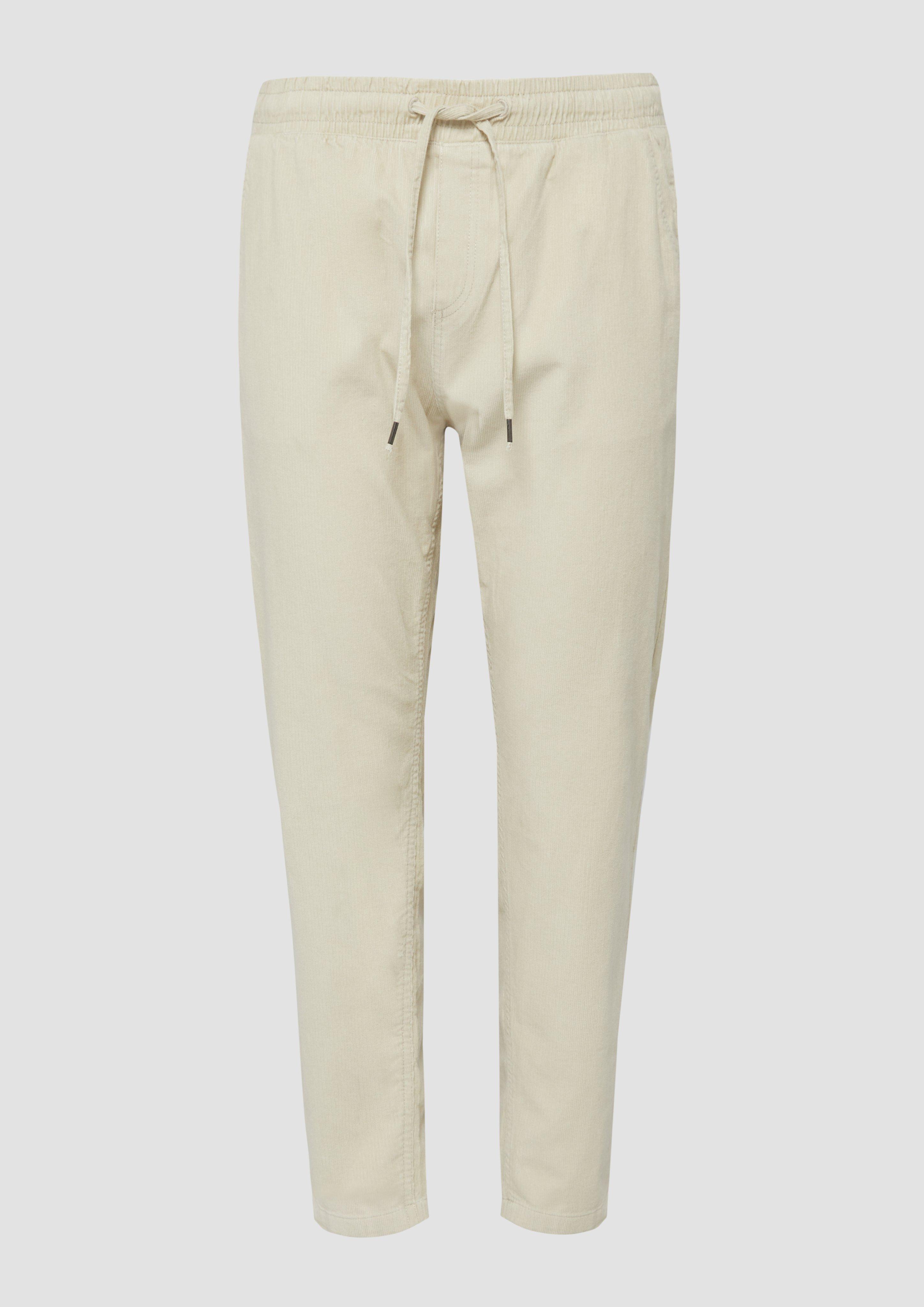 QS - Jogpants aus Feincord, Damen, Beige