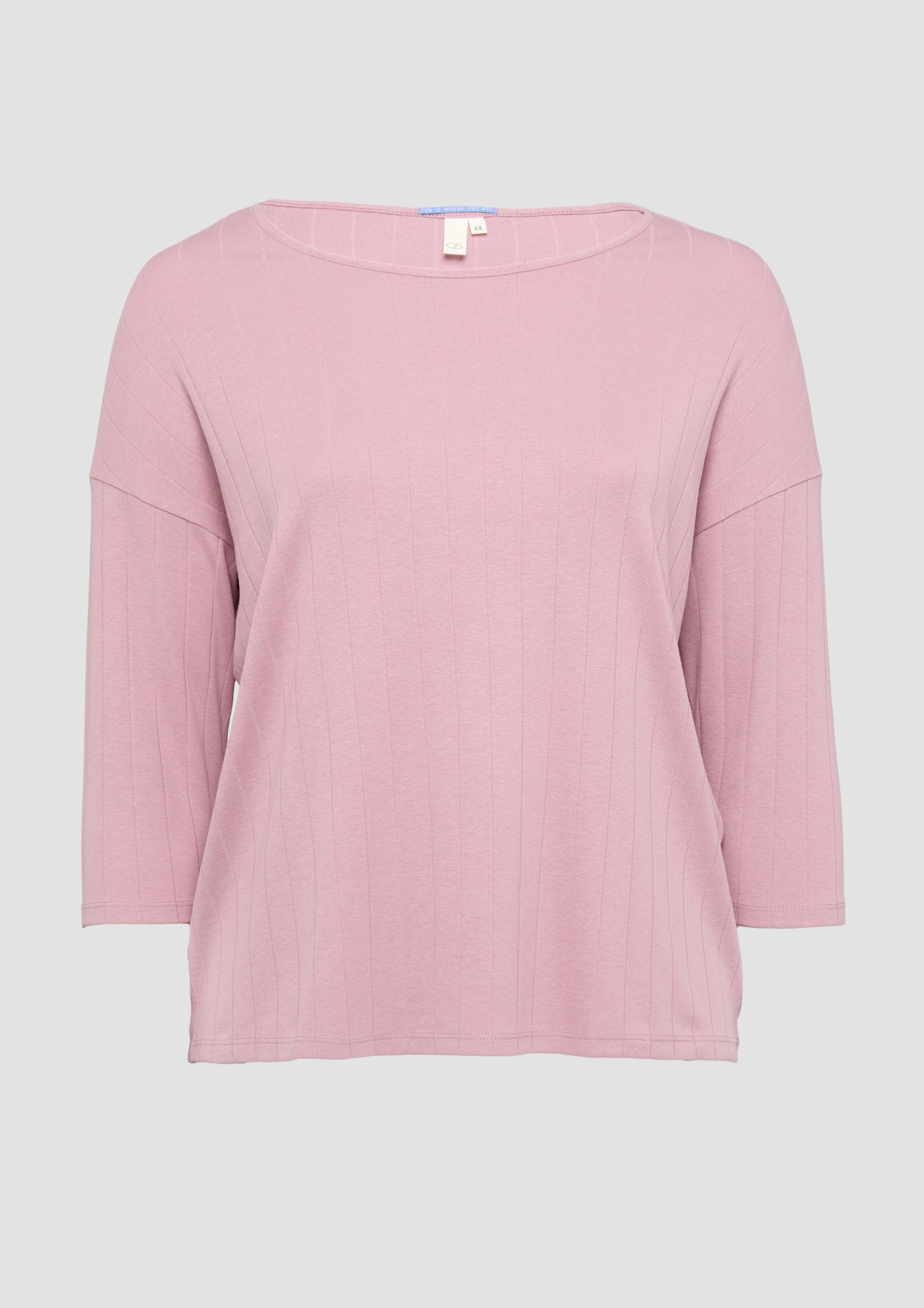 QS - Shirt im Loose Fit mit Dreiviertelarm, Damen, Rosa