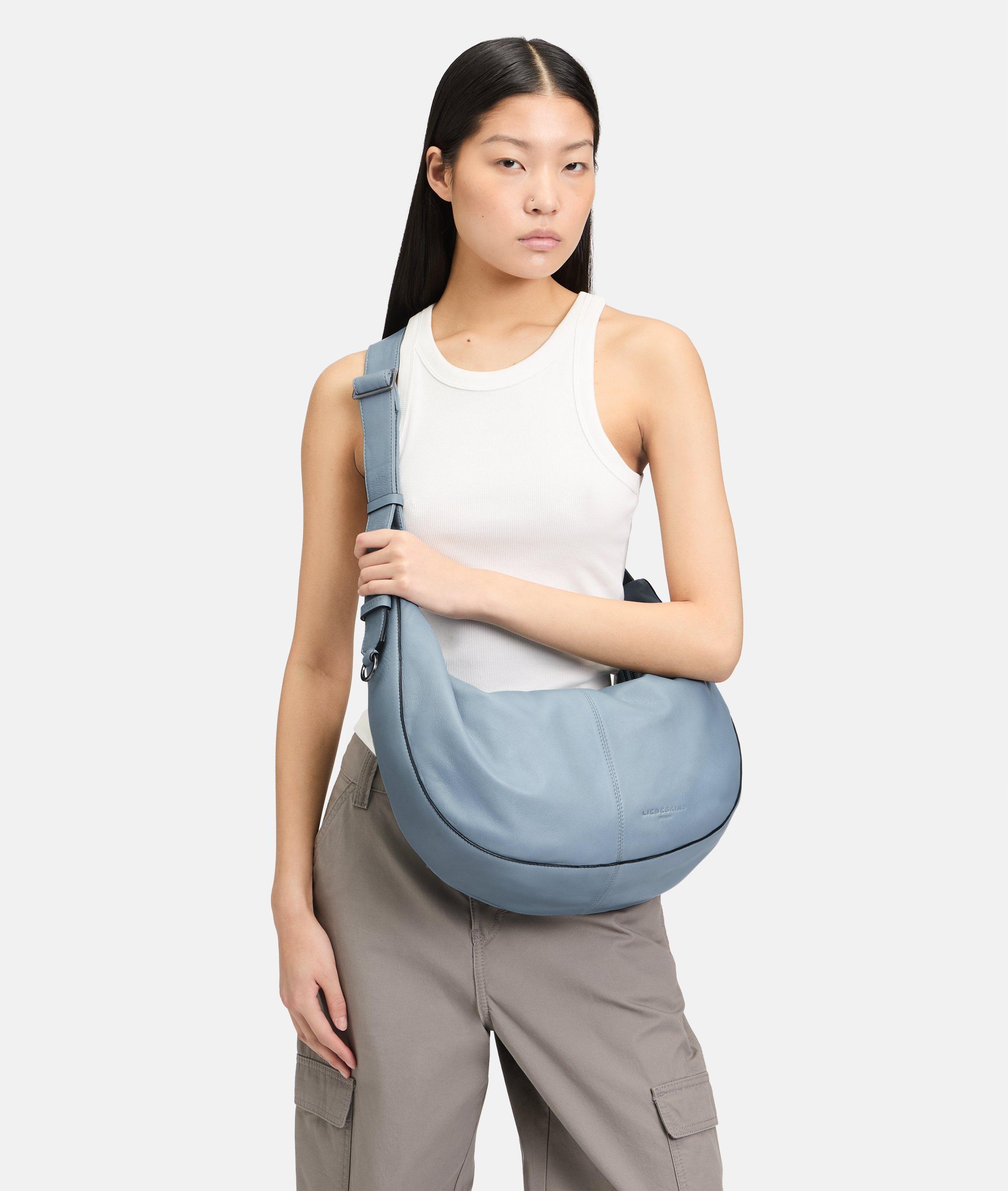 LIEBESKIND Chudy Hobo Borsa Donna In Pelle, Nero, Media