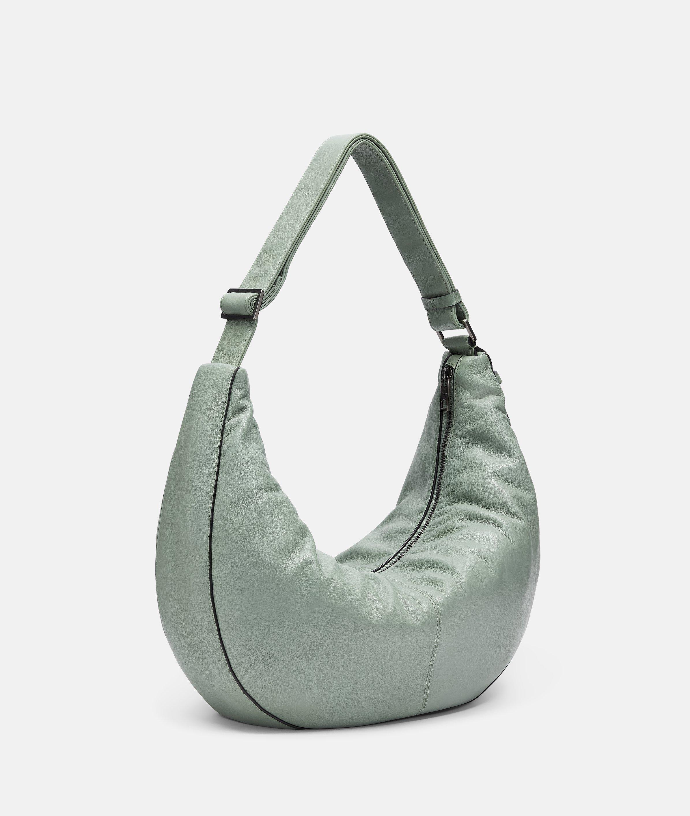 Moon Hobo M en vert, noir, beige, crème, bleu & gris