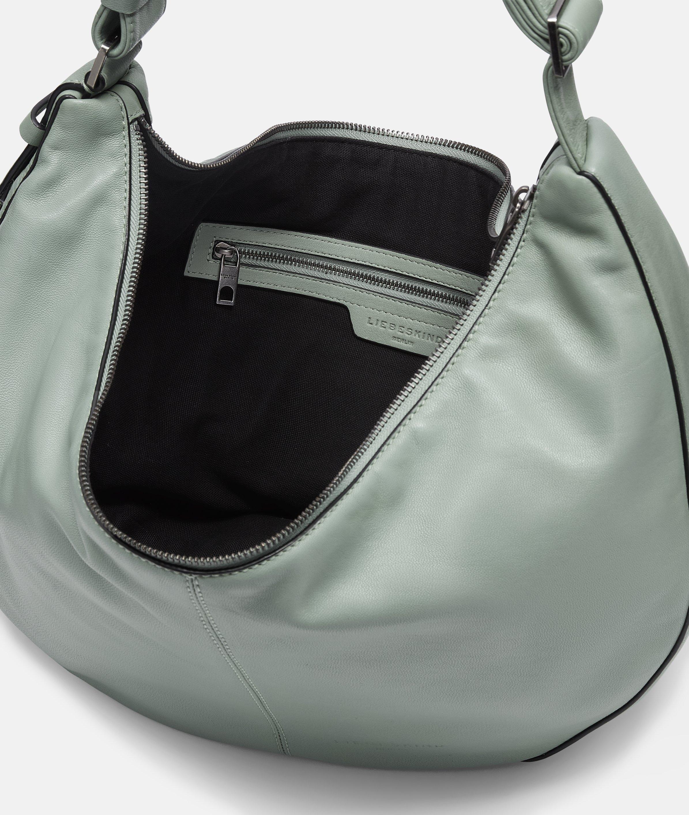 Moon Hobo M en vert, noir, beige, crème, bleu & gris