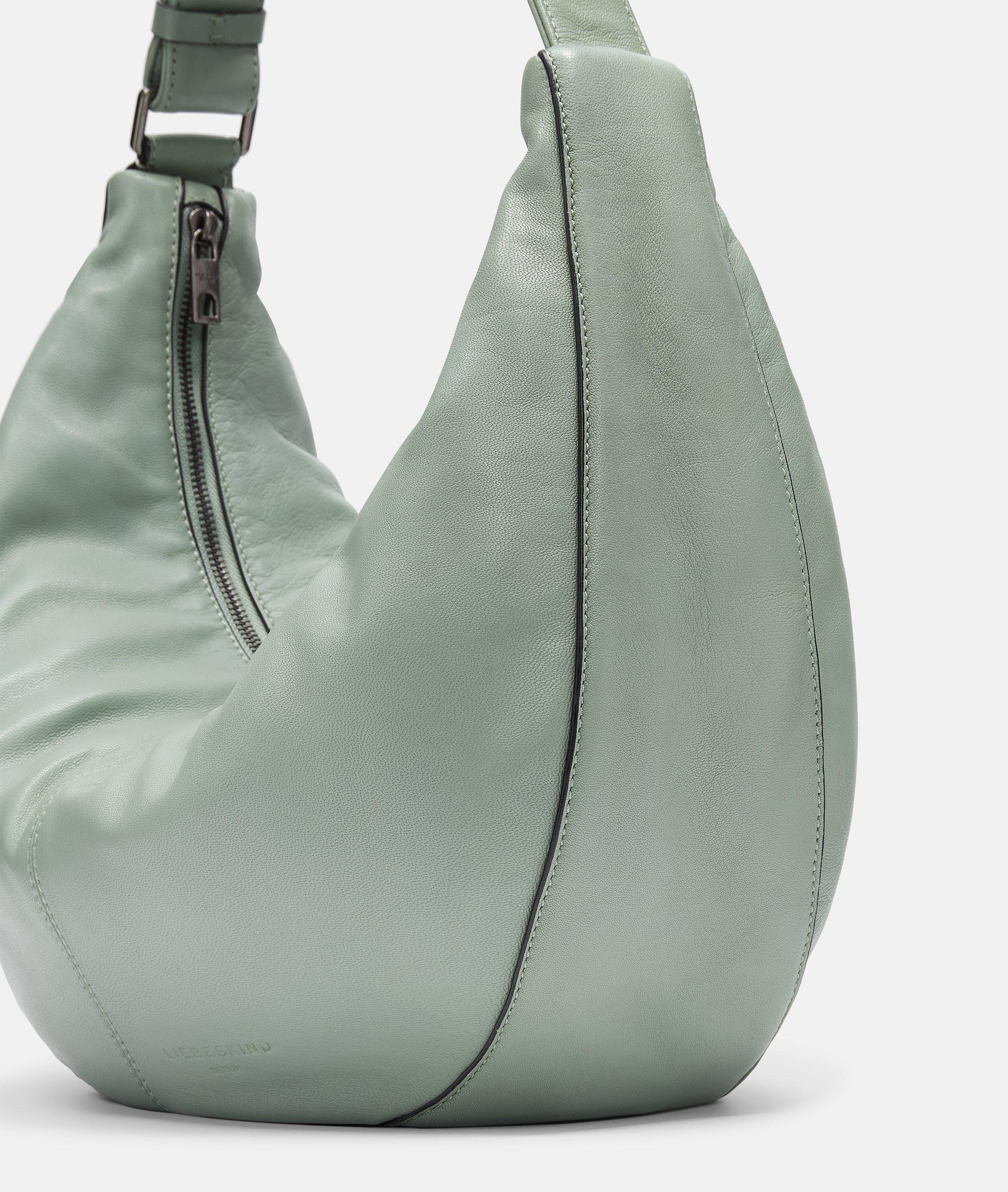 Moon Hobo M en vert, noir, beige, crème, bleu & gris