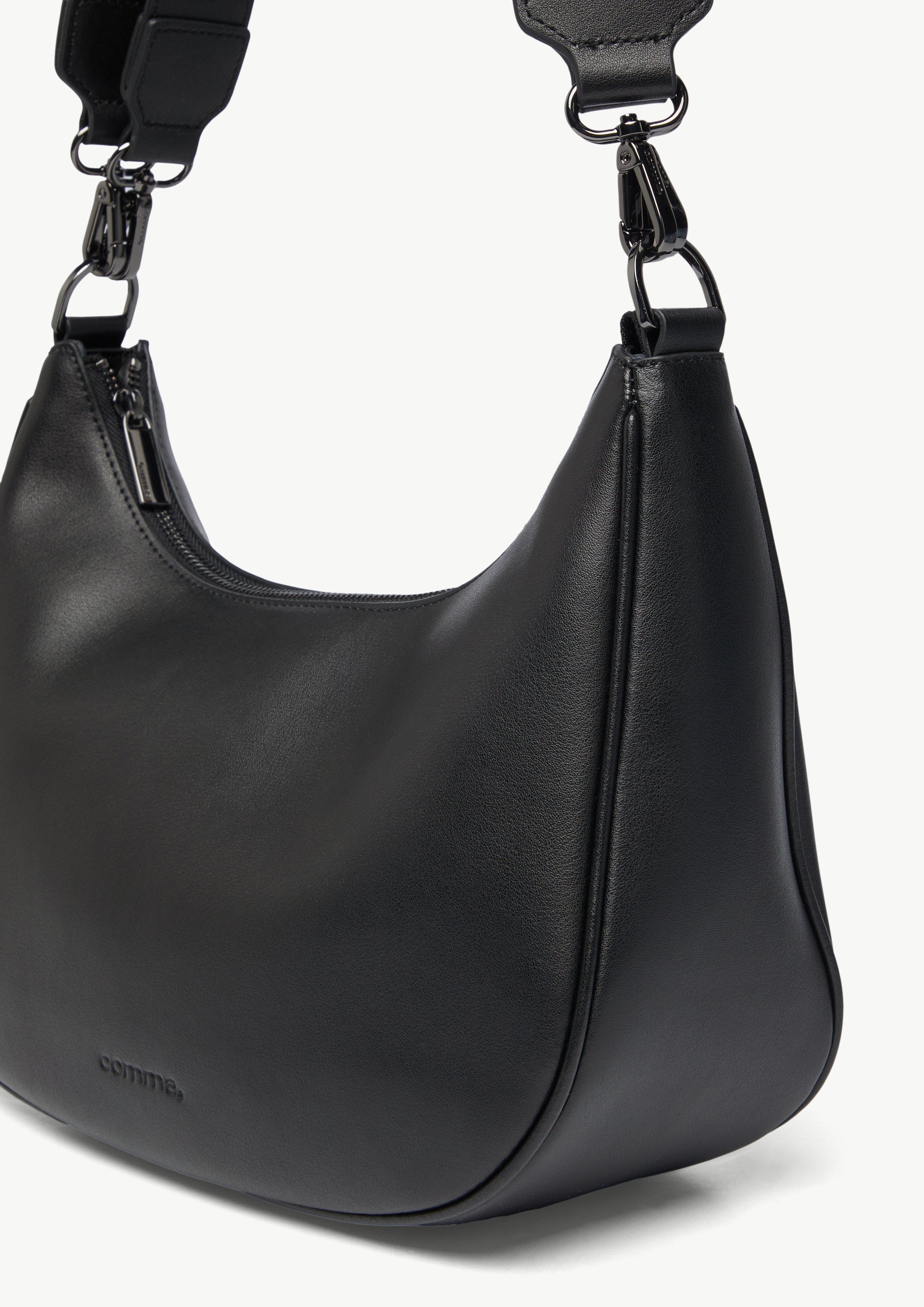 Cowhide leather hobo bag - Black | SCAYLE