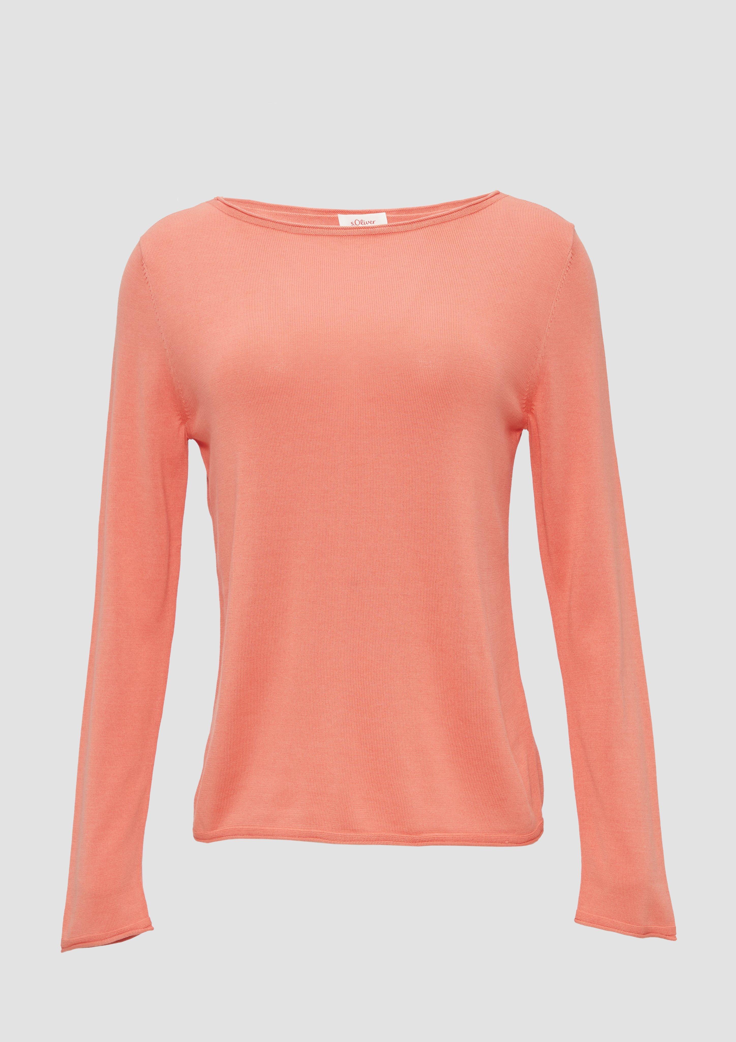 Thumbnail - s.Oliver - Leichter Feinstrickpullover mit Rollkante, Damen, rot