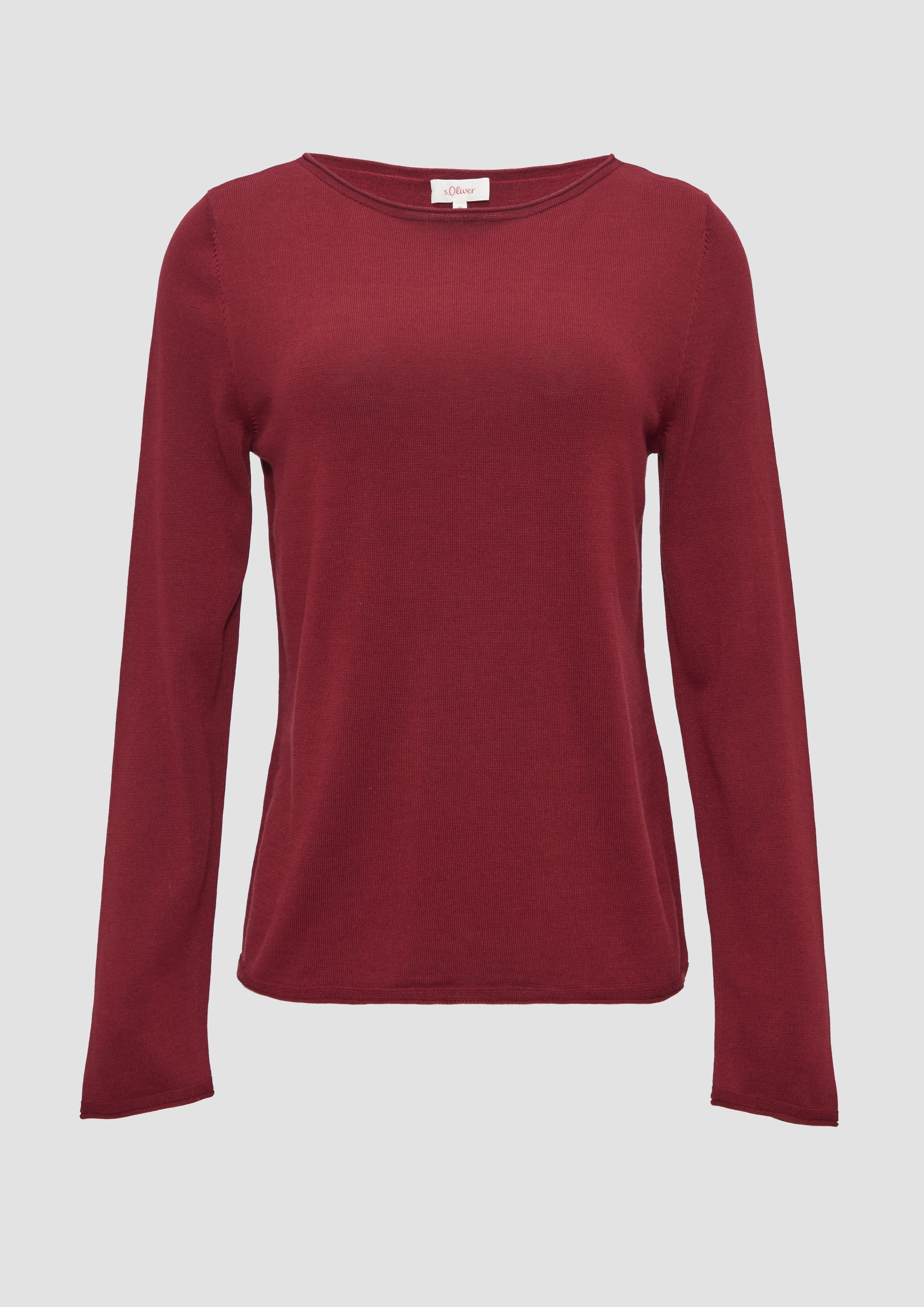 s.Oliver Leichter Feinstrickpullover mit Rollkante