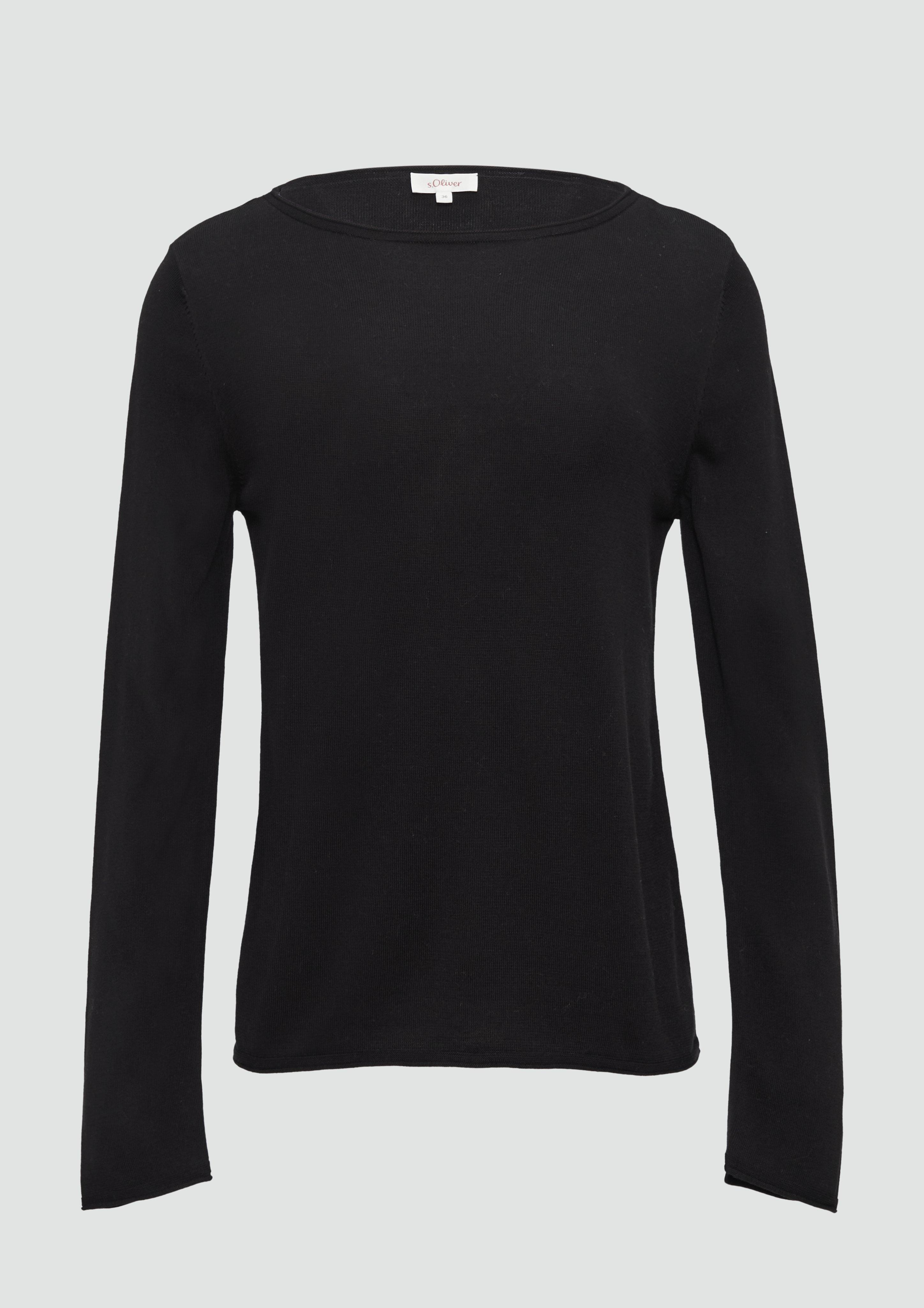 s.Oliver Leichter Feinstrickpullover mit Rollkante