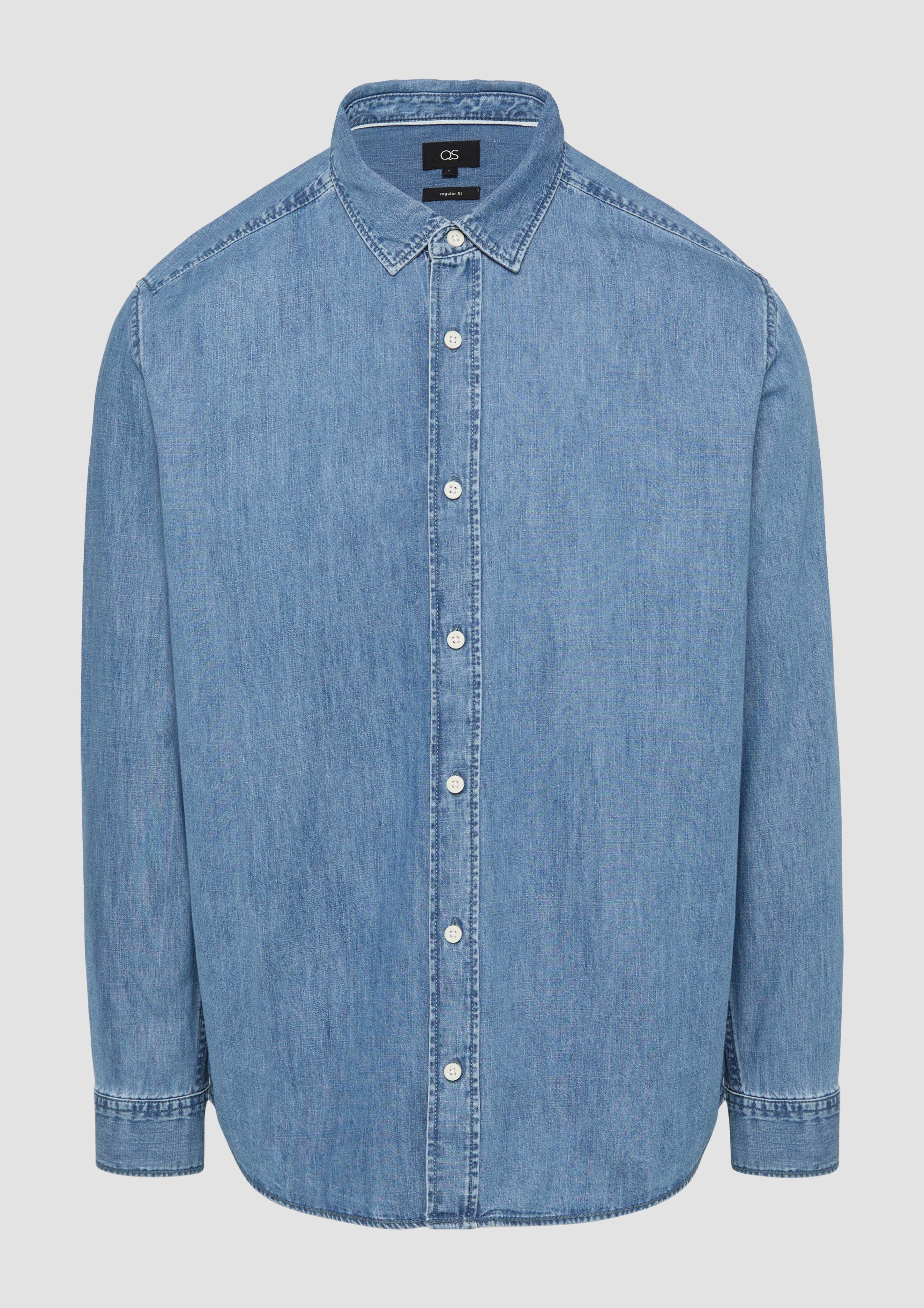 QS - Regular Fit: Denim-Hemd, Herren, blau