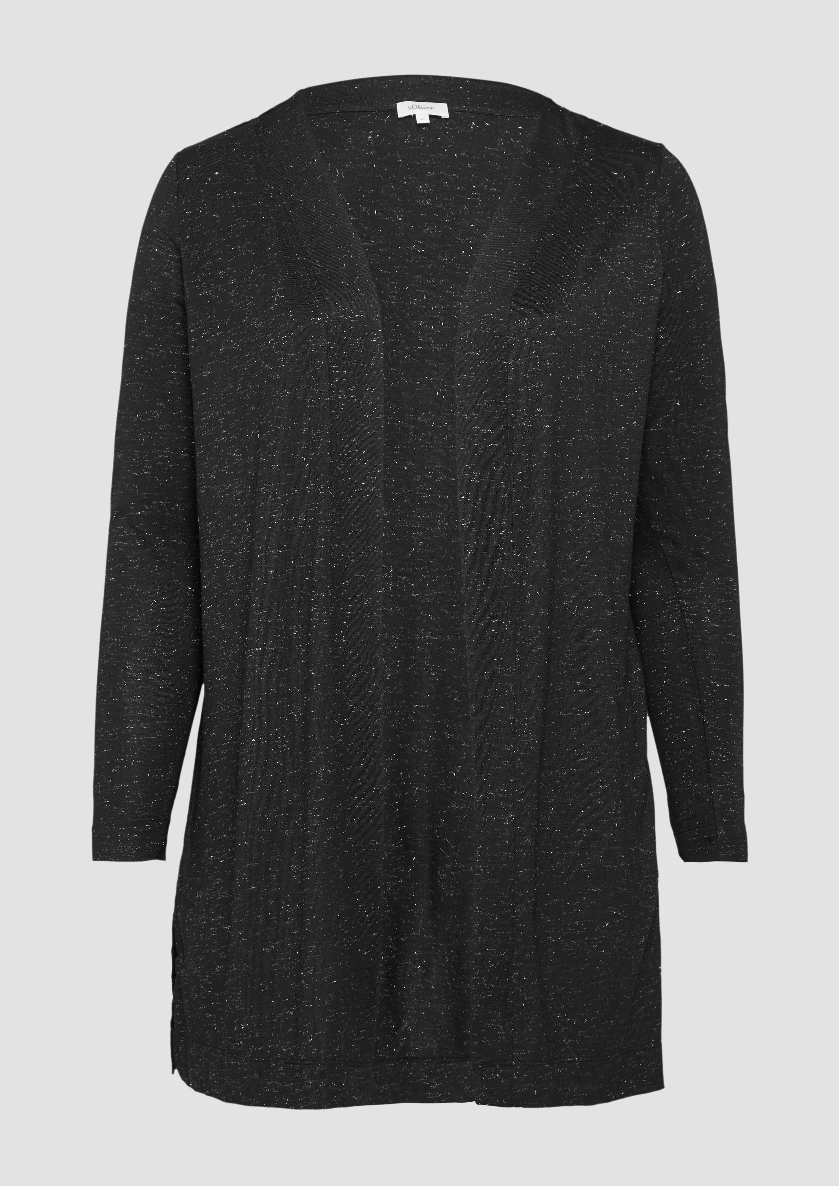 s.Oliver - Langer Cardigan mit Glitzergarn, Damen, schwarz