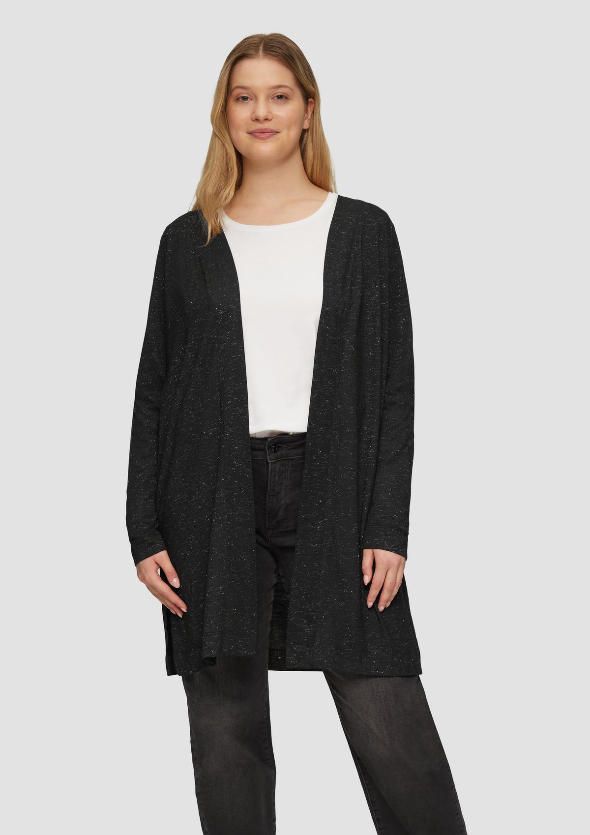 Long cardigan with sparkly thread - black | s.Oliver