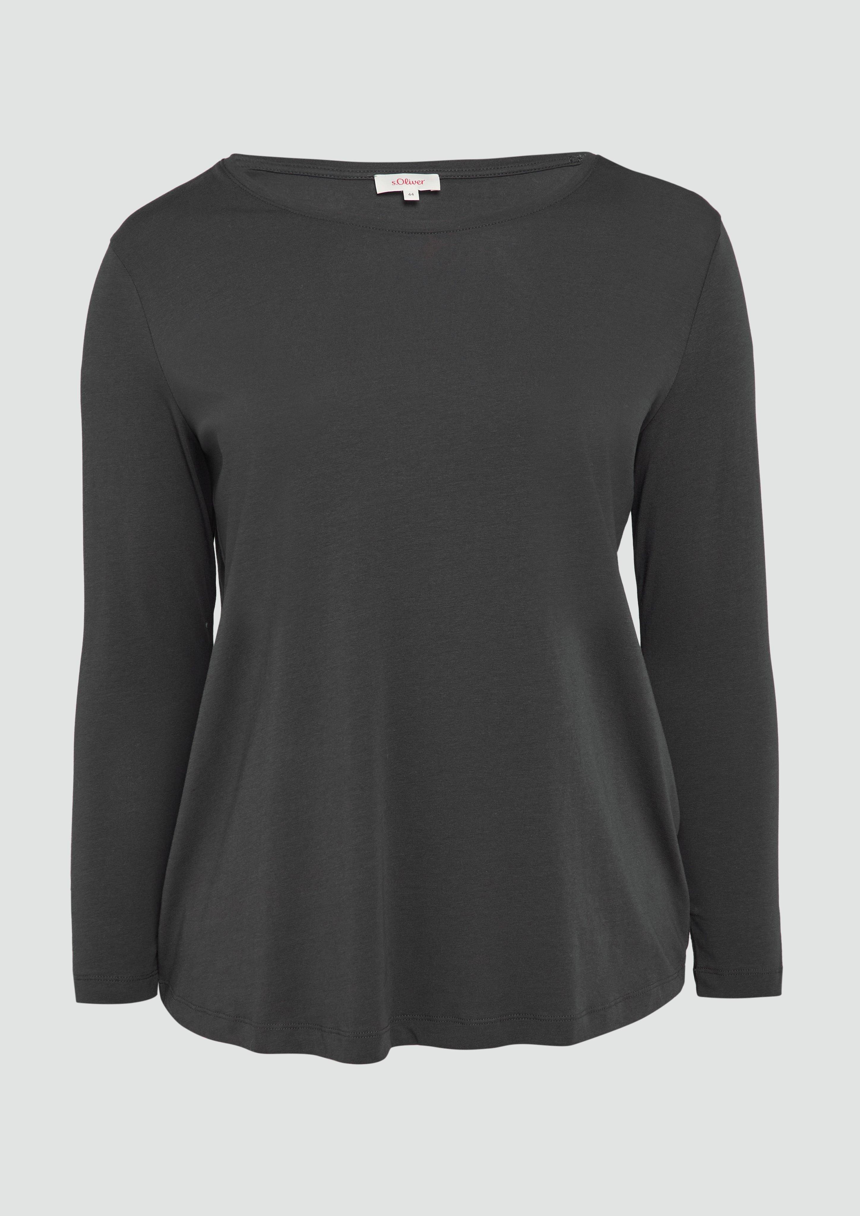 s.Oliver - Longsleeve aus Baumwollmix, Damen, grau