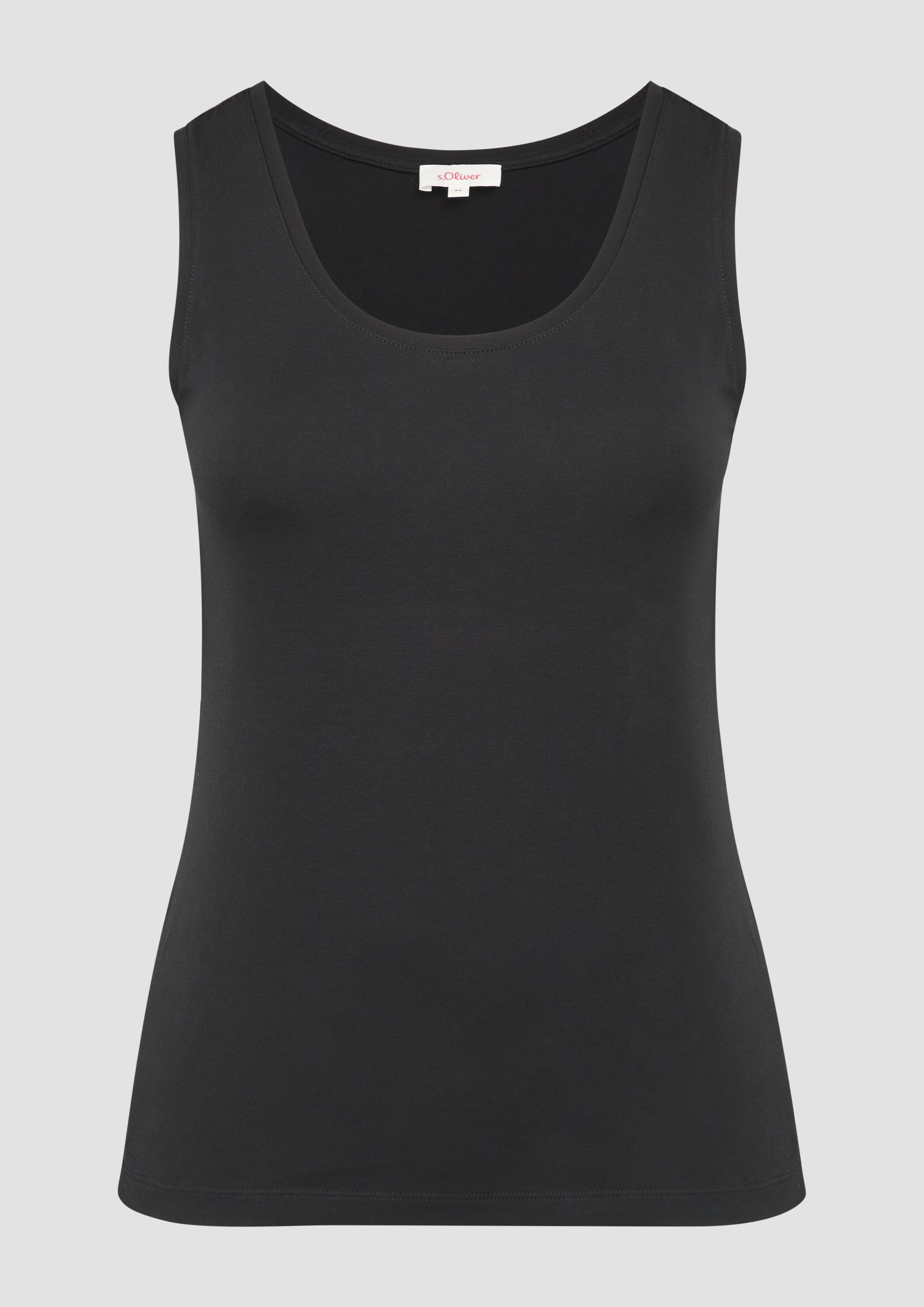 s.Oliver - Tanktop aus elastischem Jersey, Damen, schwarz