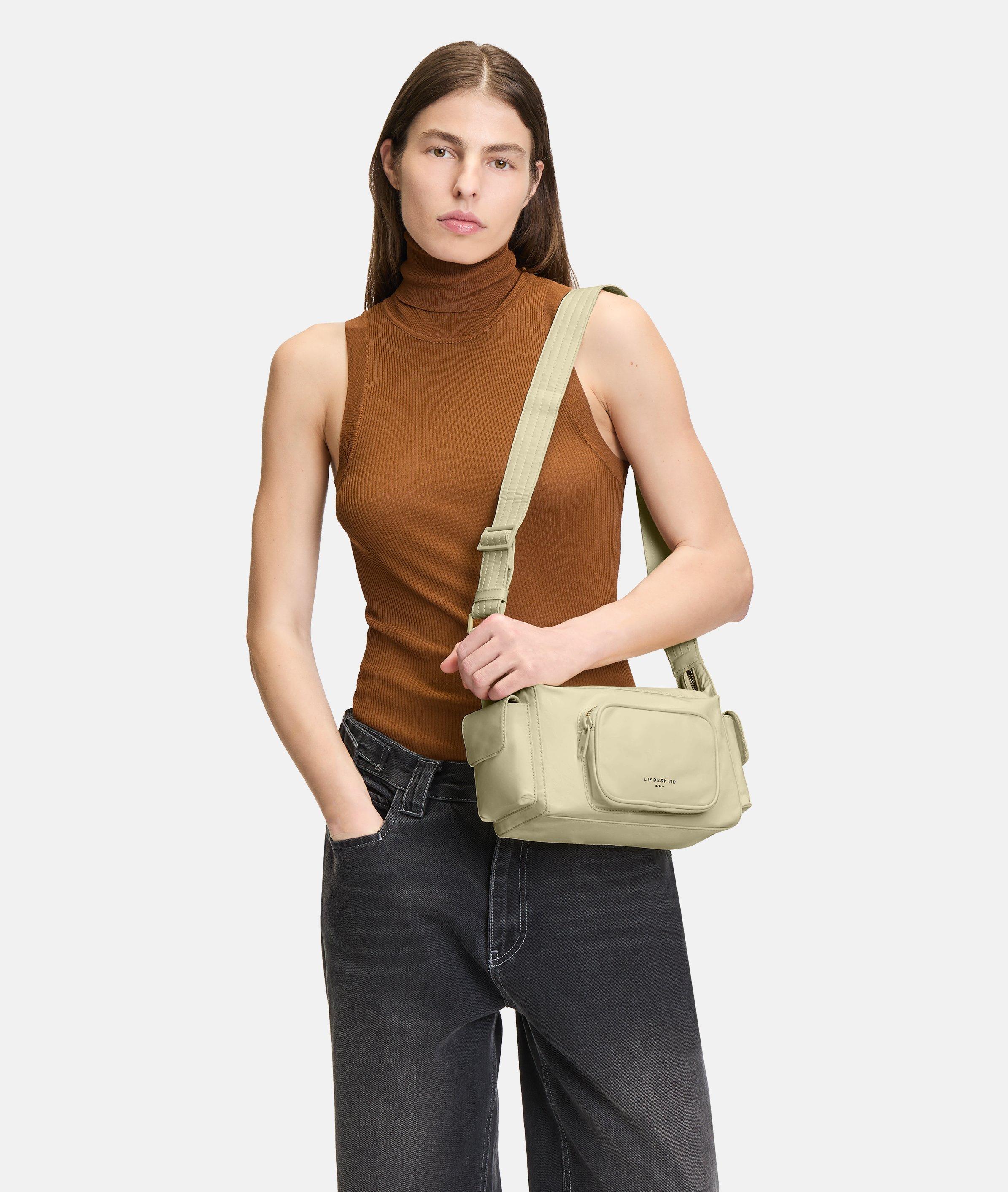 Crossbody in geel, crème, groen, oranje, zwart, blauw & blauw