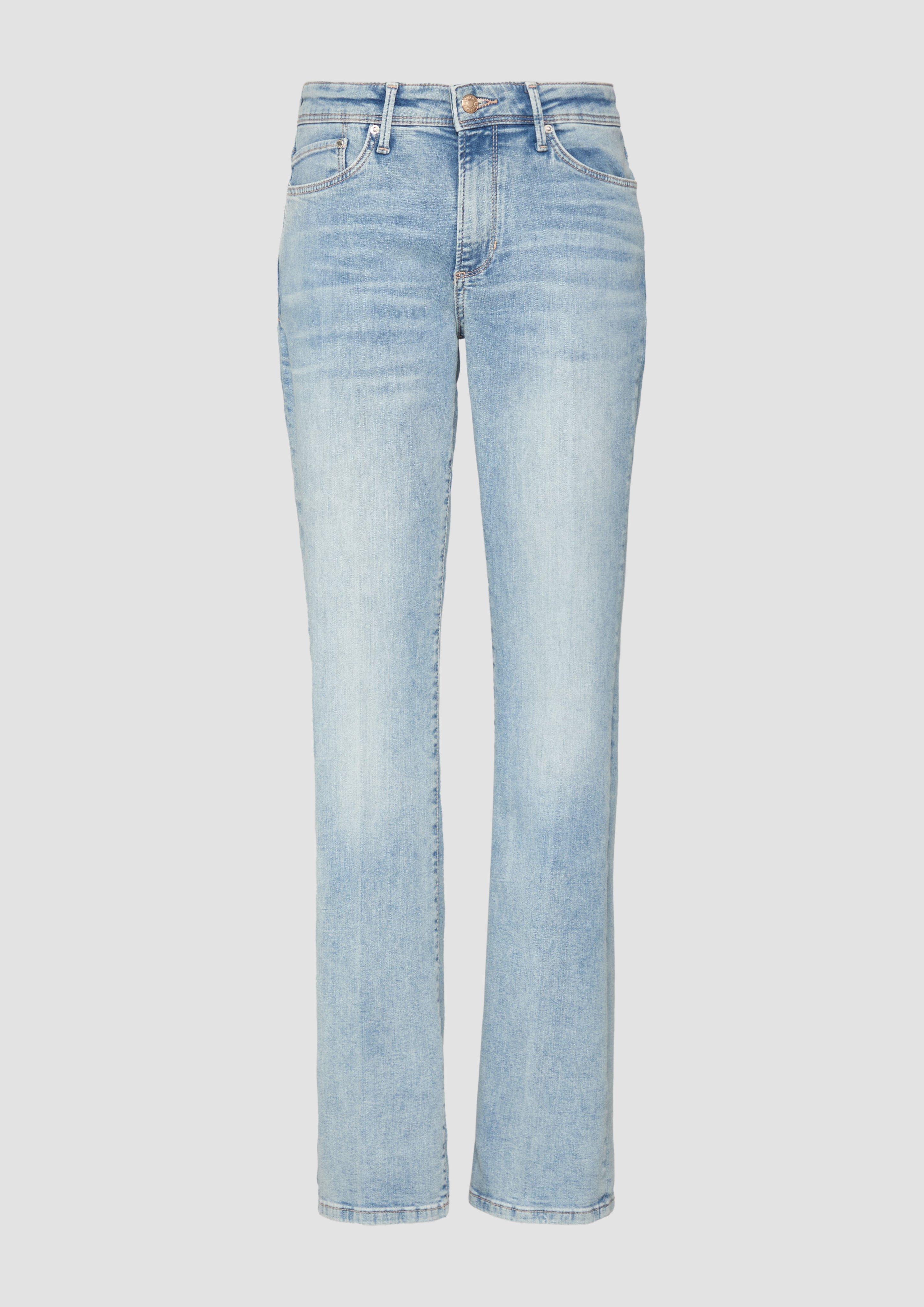 s.Oliver - Jeans Beverly / Slim Fit / Mid Rise / Bootcut Leg, Damen, blau