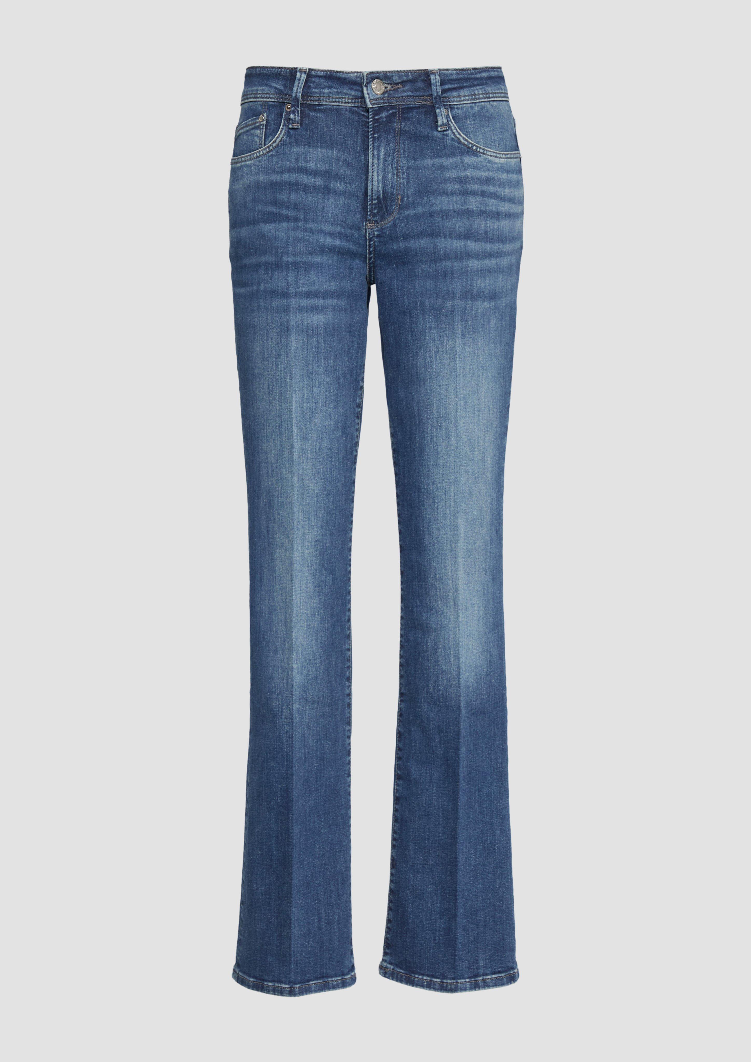 s.Oliver - Jeans Beverly / Slim Fit / Mid Rise / Bootcut Leg, Damen, blau