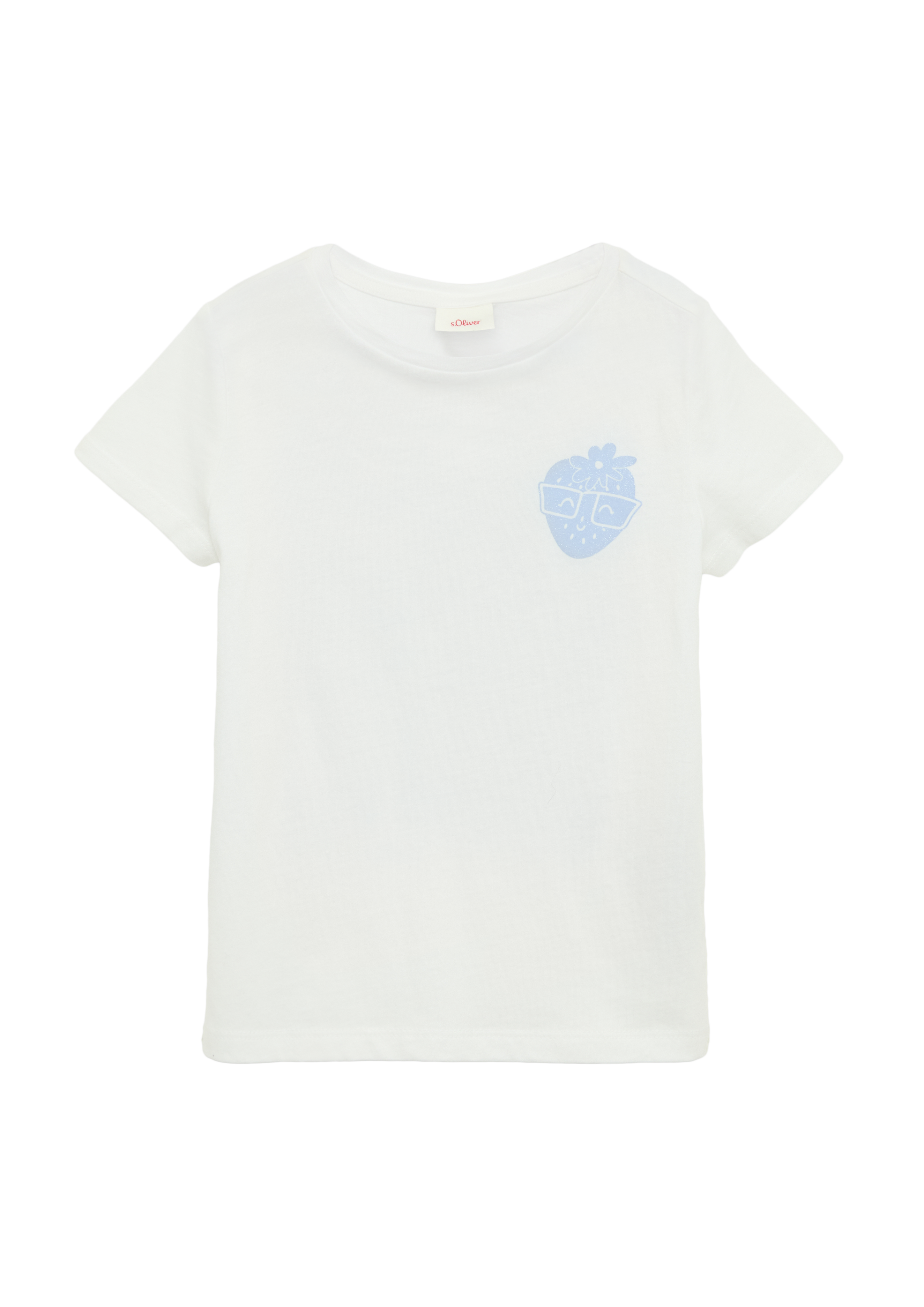 s.Oliver - T-Shirt mit Glitzerprint, Kinder, weiß