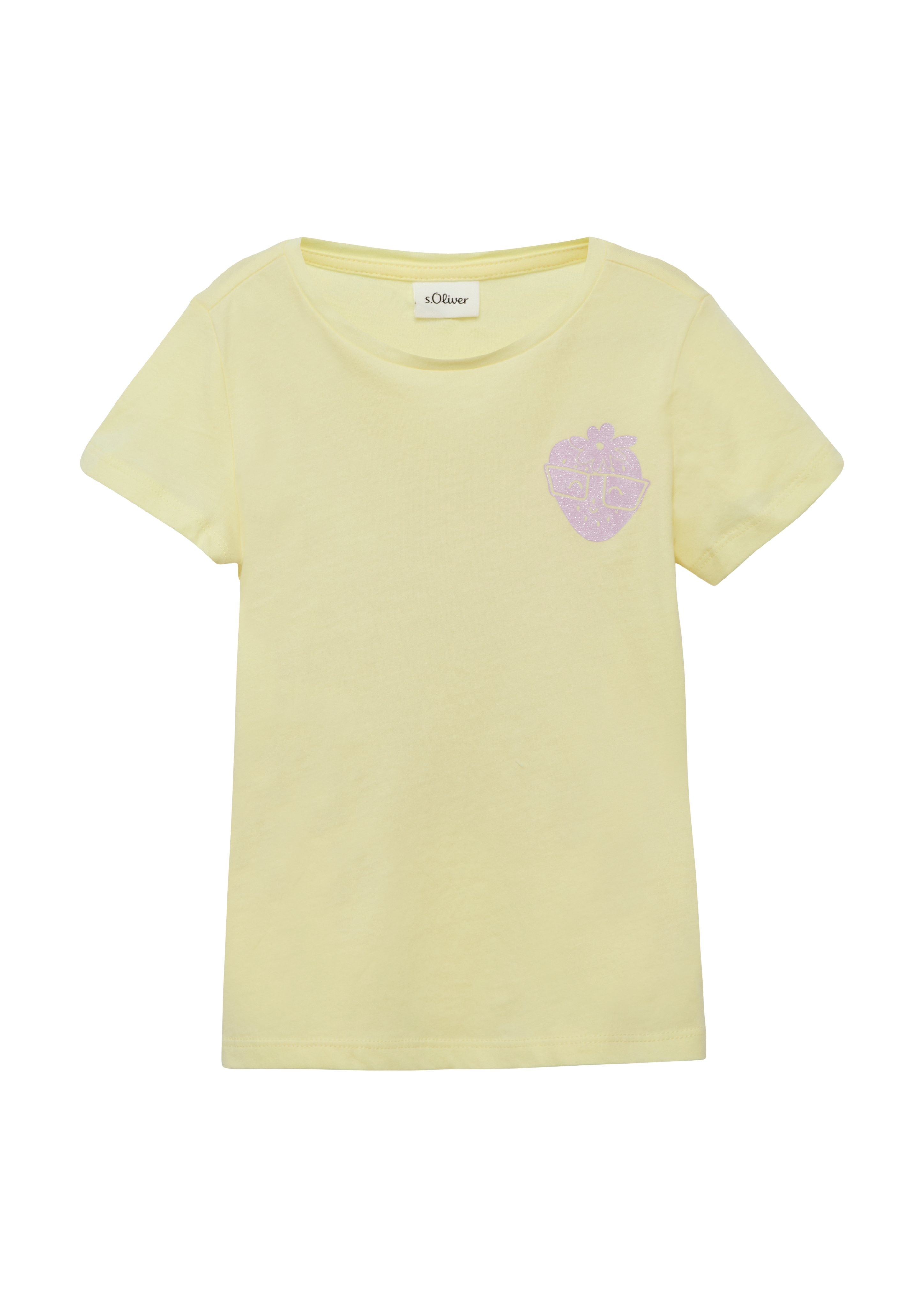 s.Oliver - T-Shirt mit Glitzerprint, Kinder, gelb