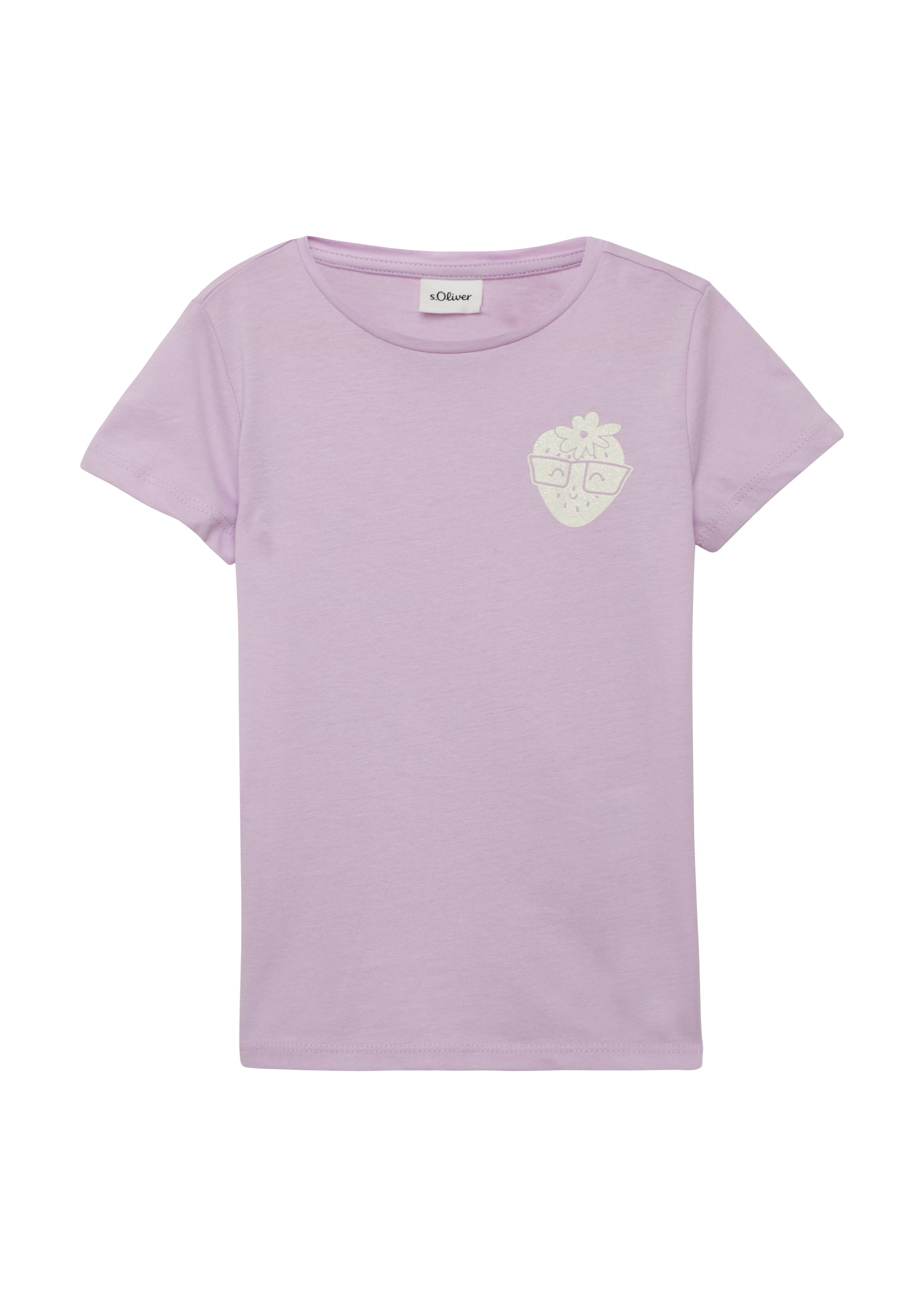 s.Oliver - T-Shirt mit Glitzerprint, Kinder, lila