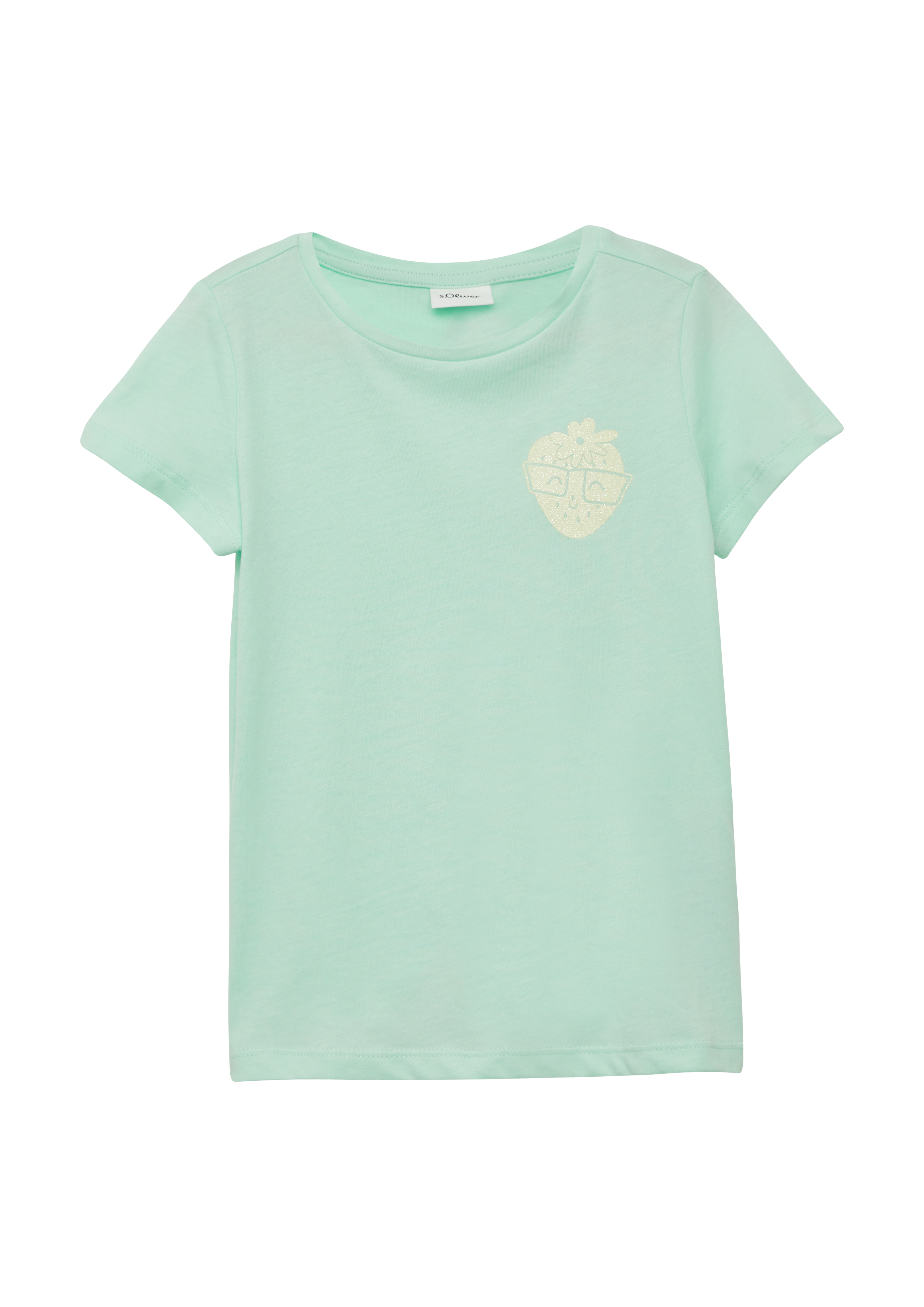 s.Oliver - T-Shirt mit Glitzerprint, Kinder, türkis