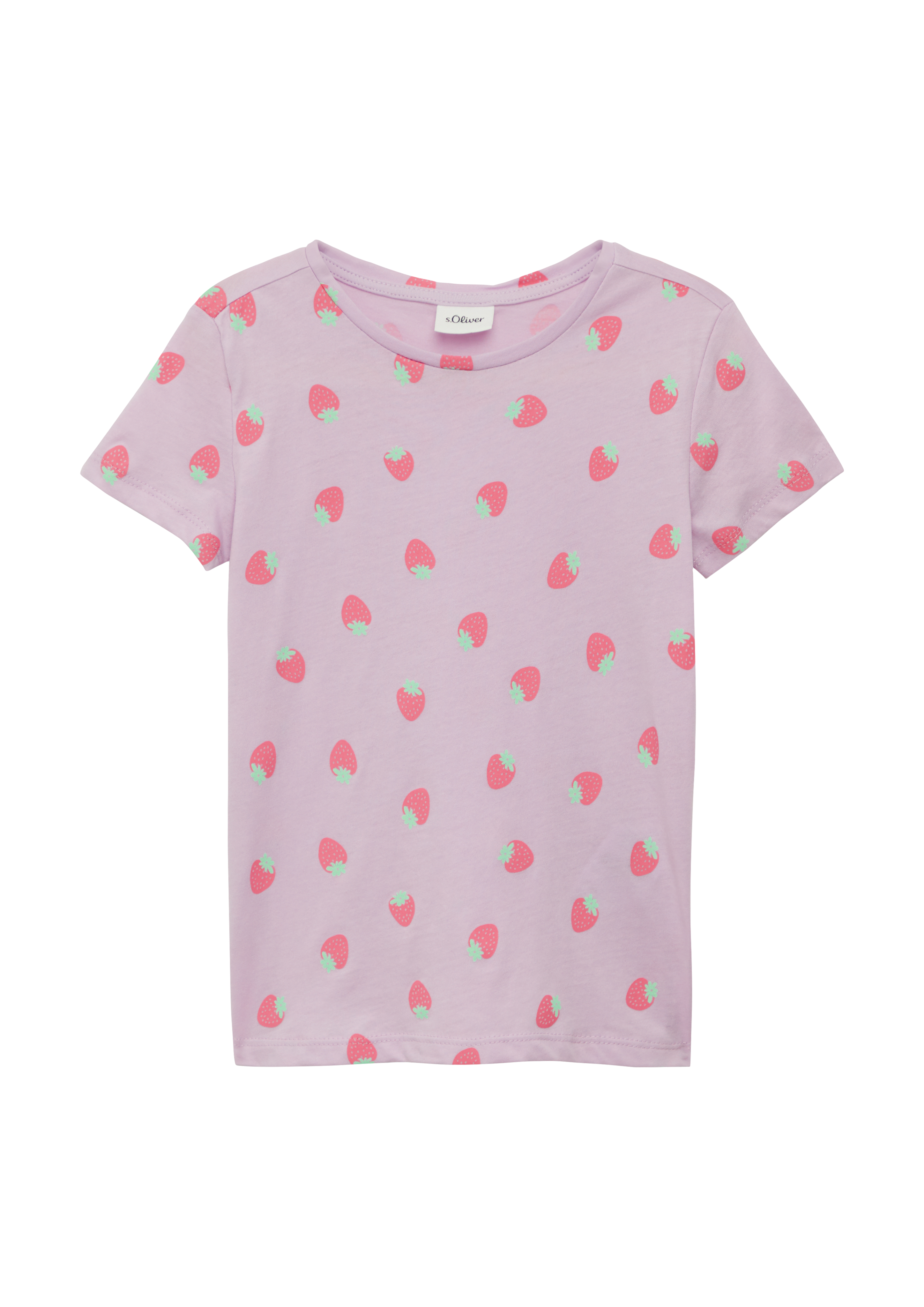 s.Oliver - T-Shirt mit All-over-Print im Loose Fit, Kinder, Rosa