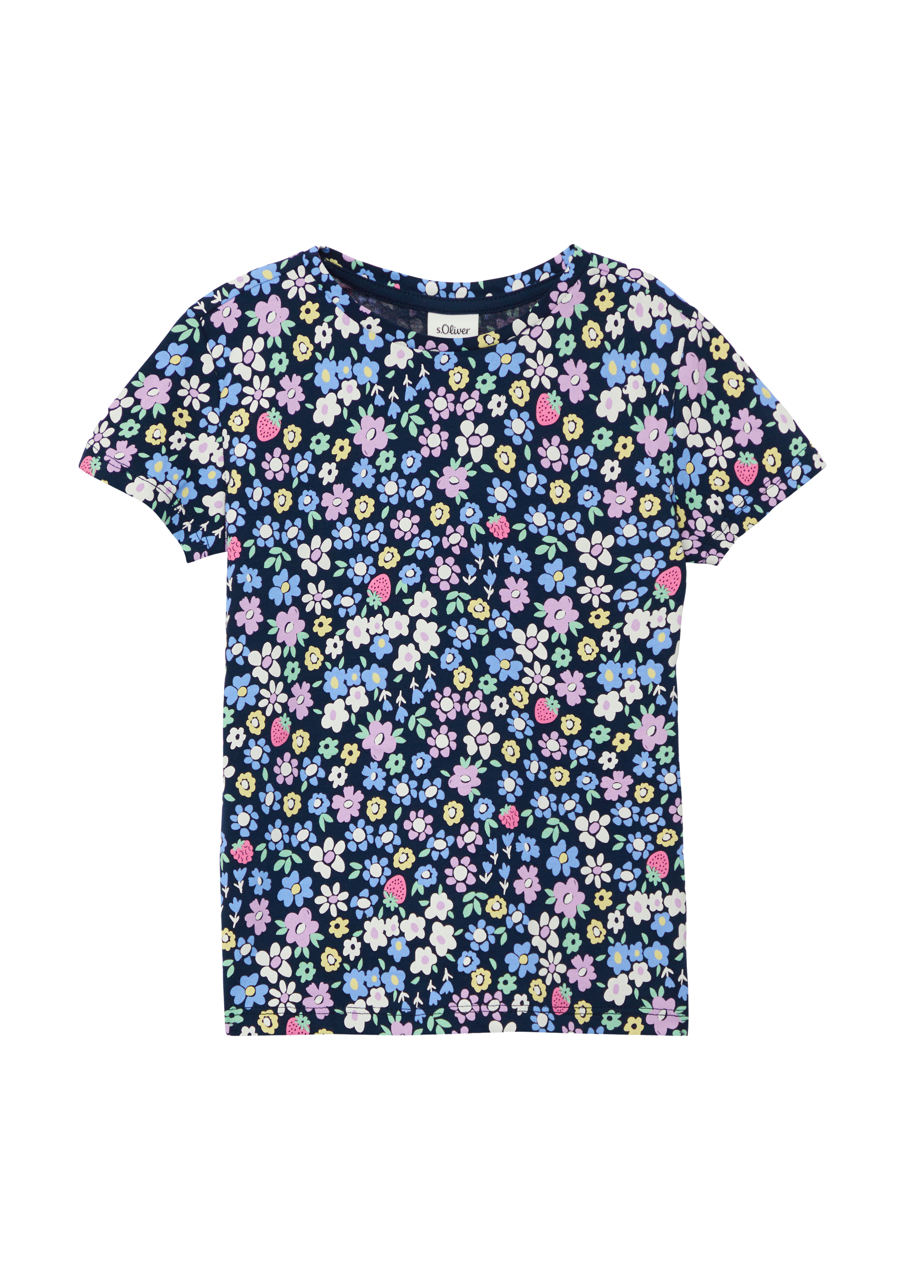 s.Oliver - T-Shirt mit All-over-Print im Loose Fit, Kinder, blau