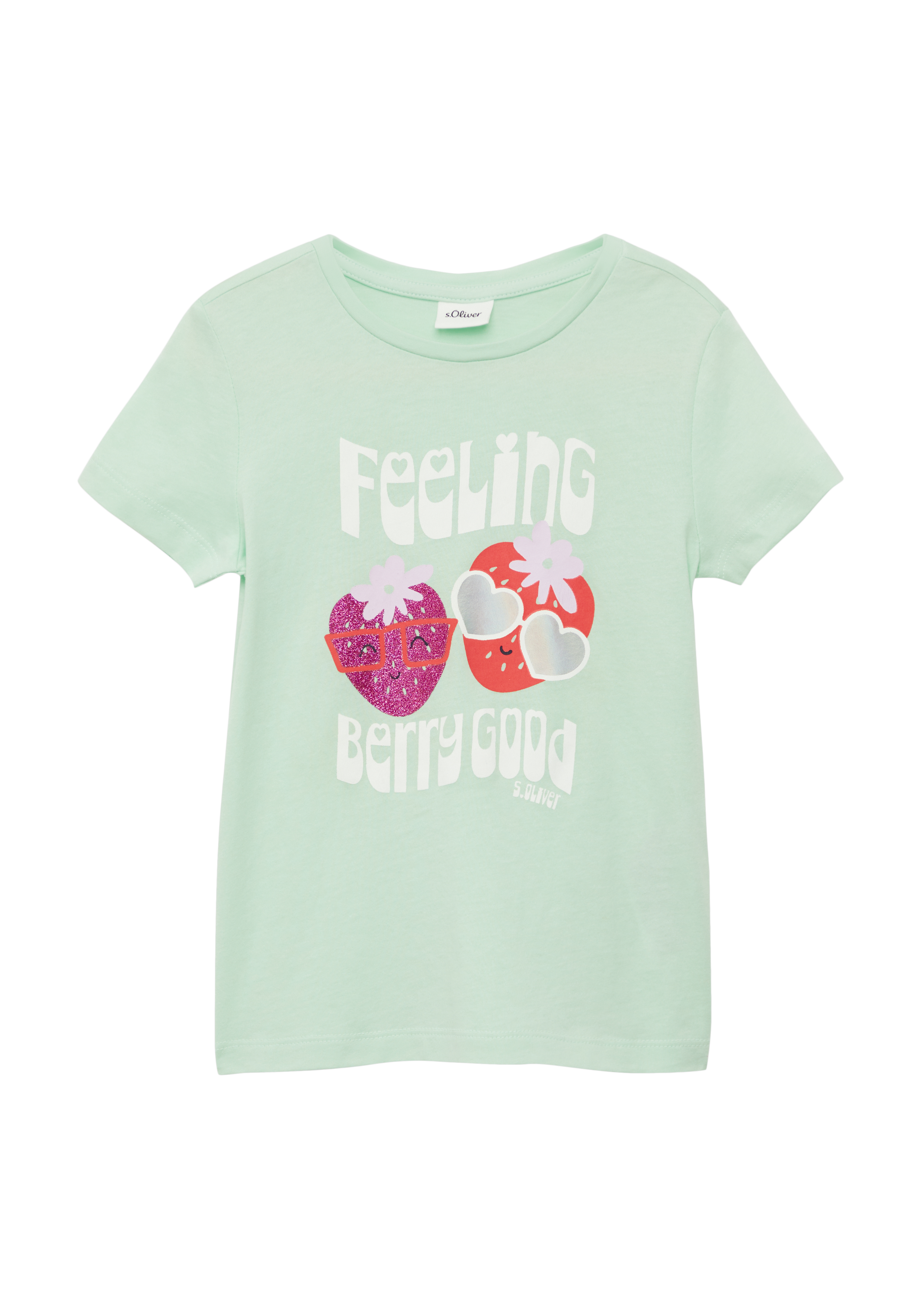 s.Oliver - Jersey-T-Shirt im Loose Fit mit Effektprint, Kinder, grün