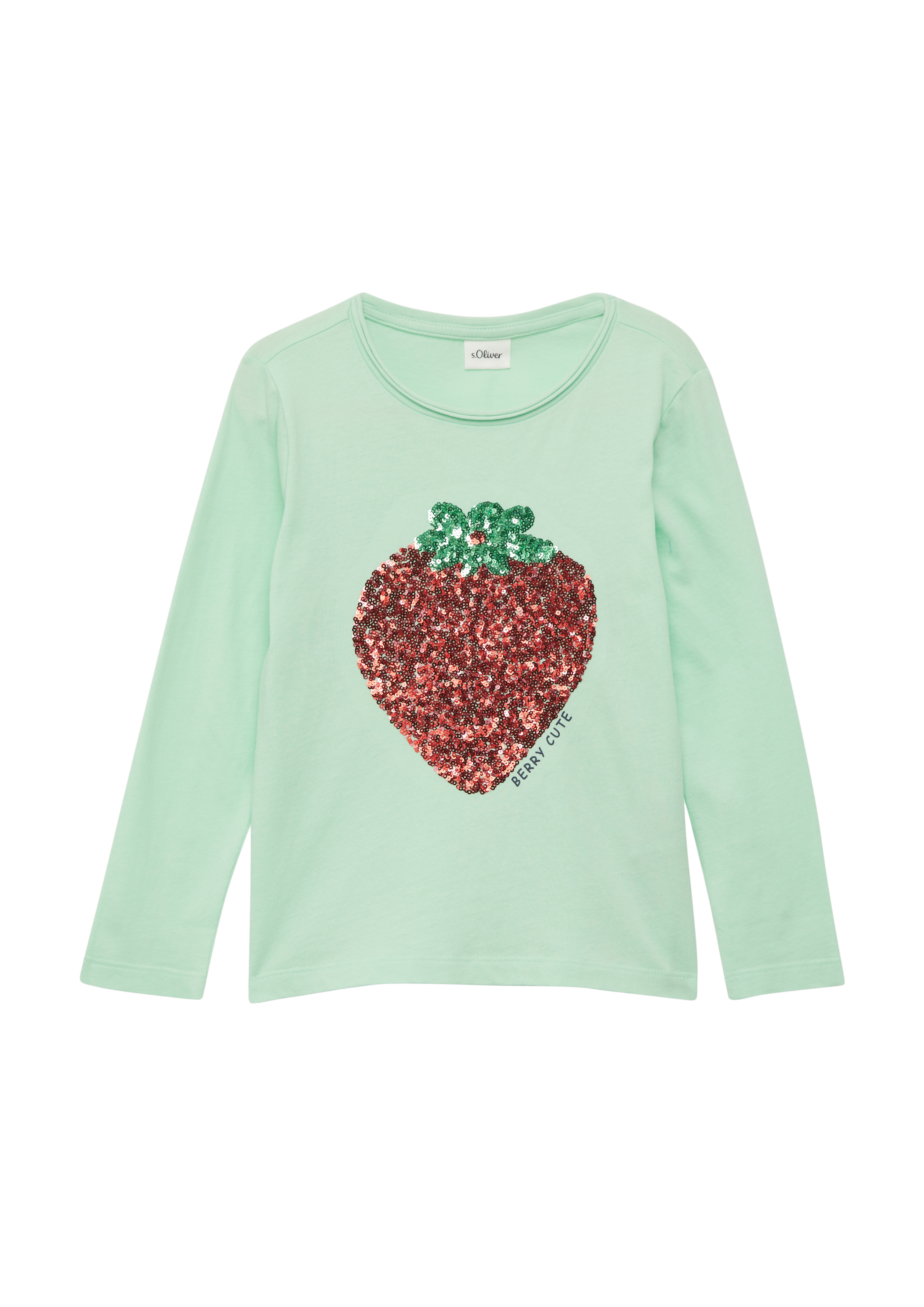 s.Oliver - Langarmshirt mit Pailletten im Loose Fit, Kinder, türkis