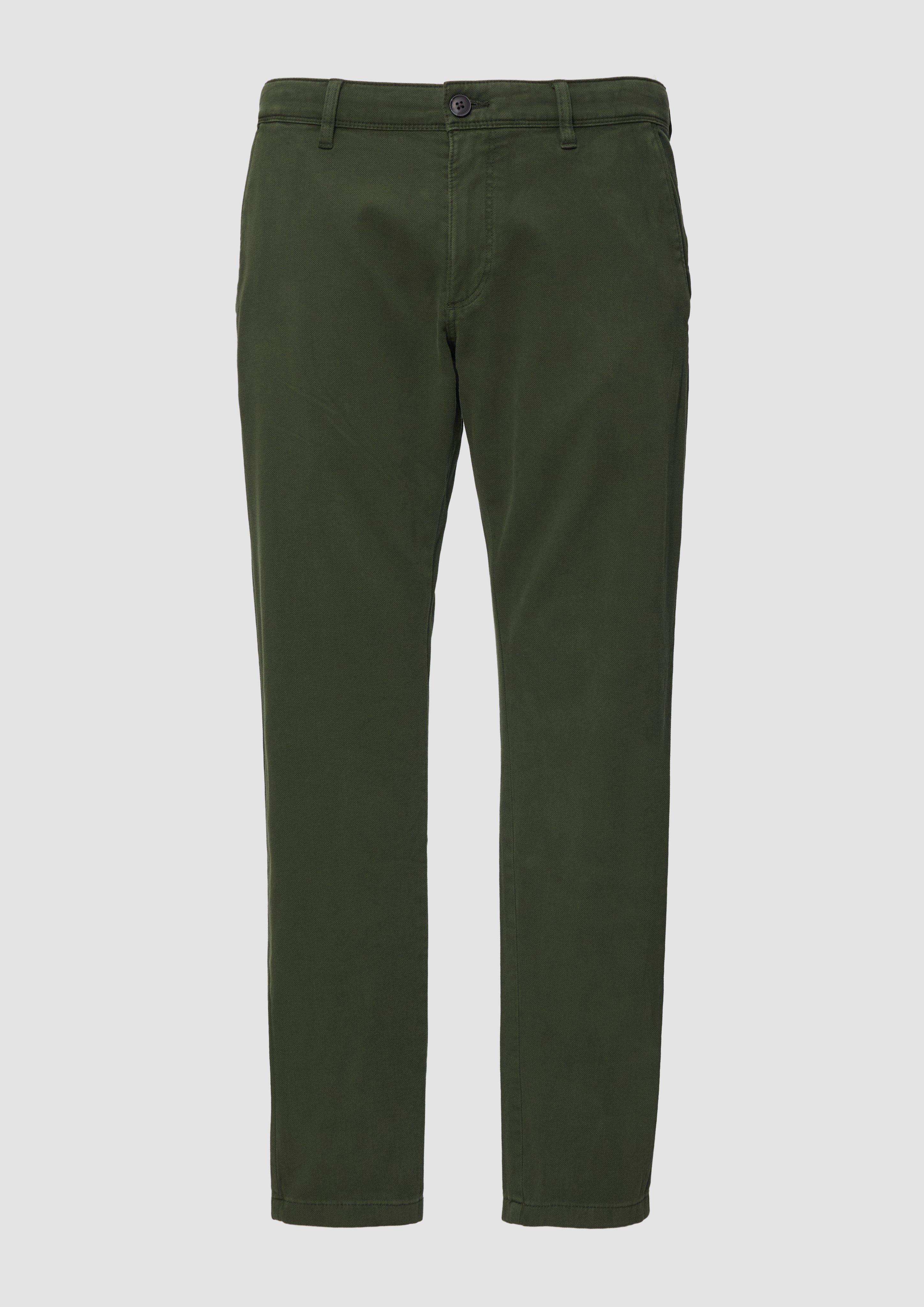 s.Oliver - Regular Fit: Strukturierte Chino aus Baumwollstretch, Herren, Grün