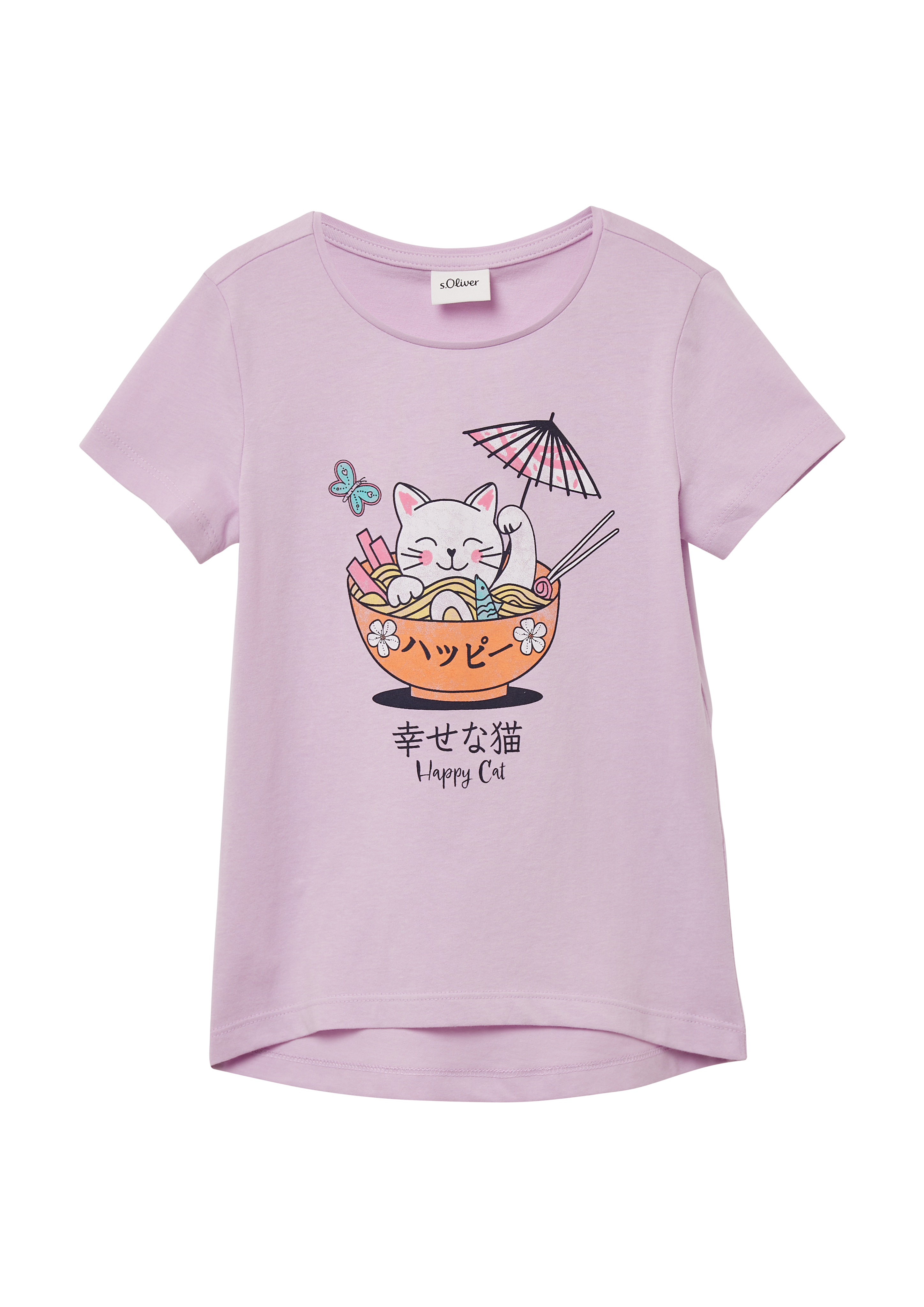 s.Oliver - T-Shirt mit Frontprint im Loose Fit, Kinder, lila