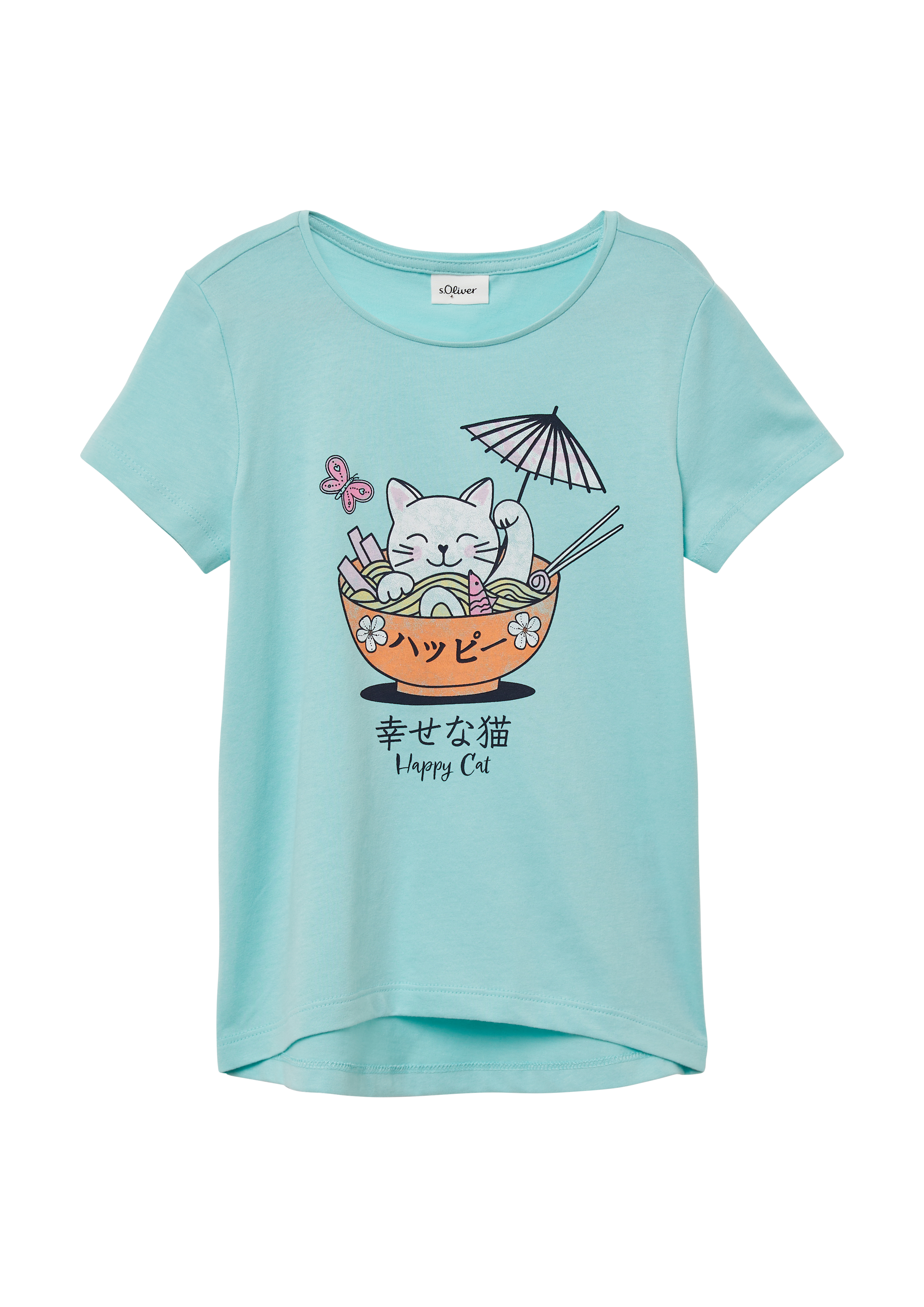 s.Oliver - T-Shirt mit Frontprint im Loose Fit, Kinder, türkis