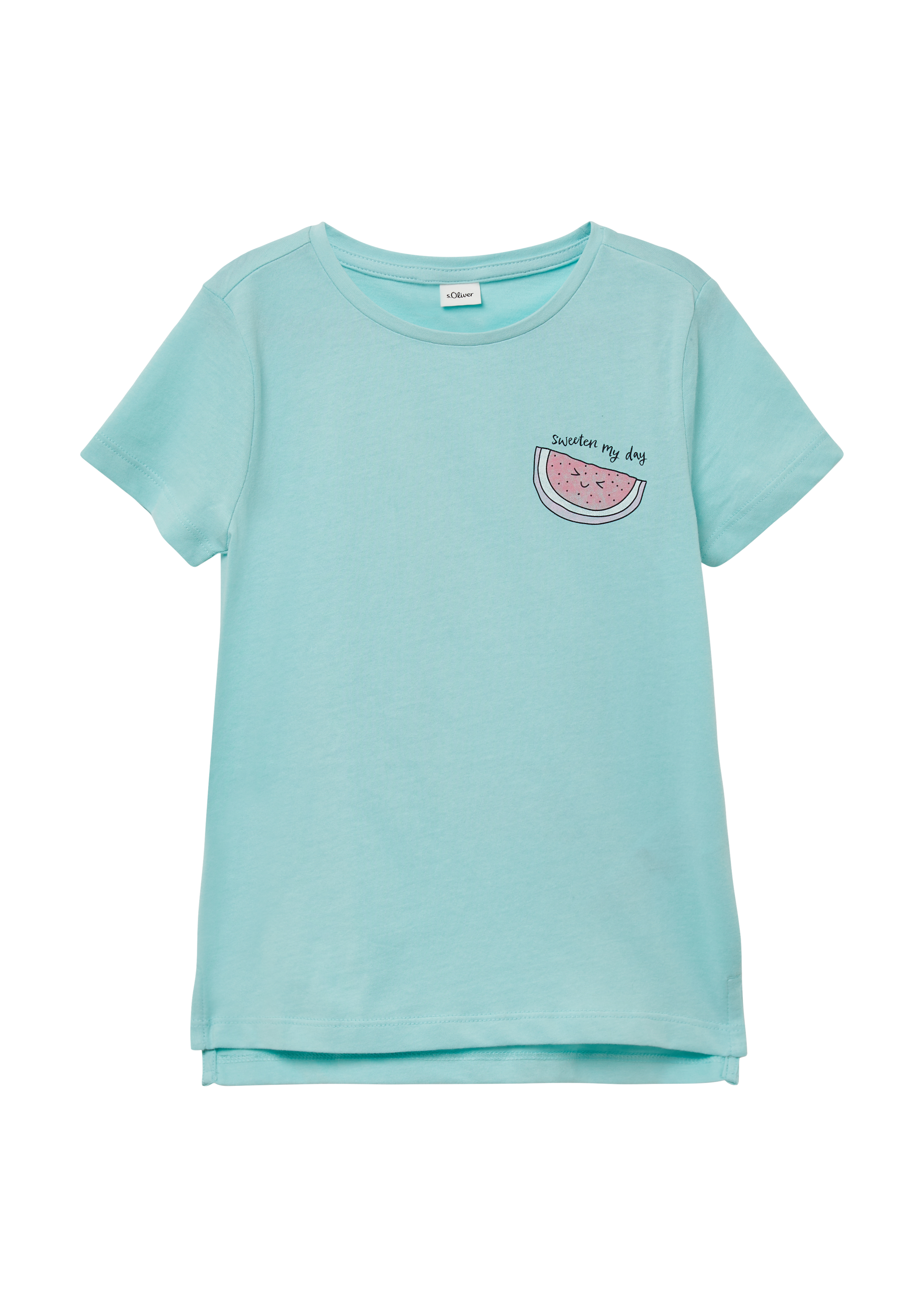 s.Oliver - T-Shirt mit Front- und Rückenprint im Loose Fit, Kinder, türkis