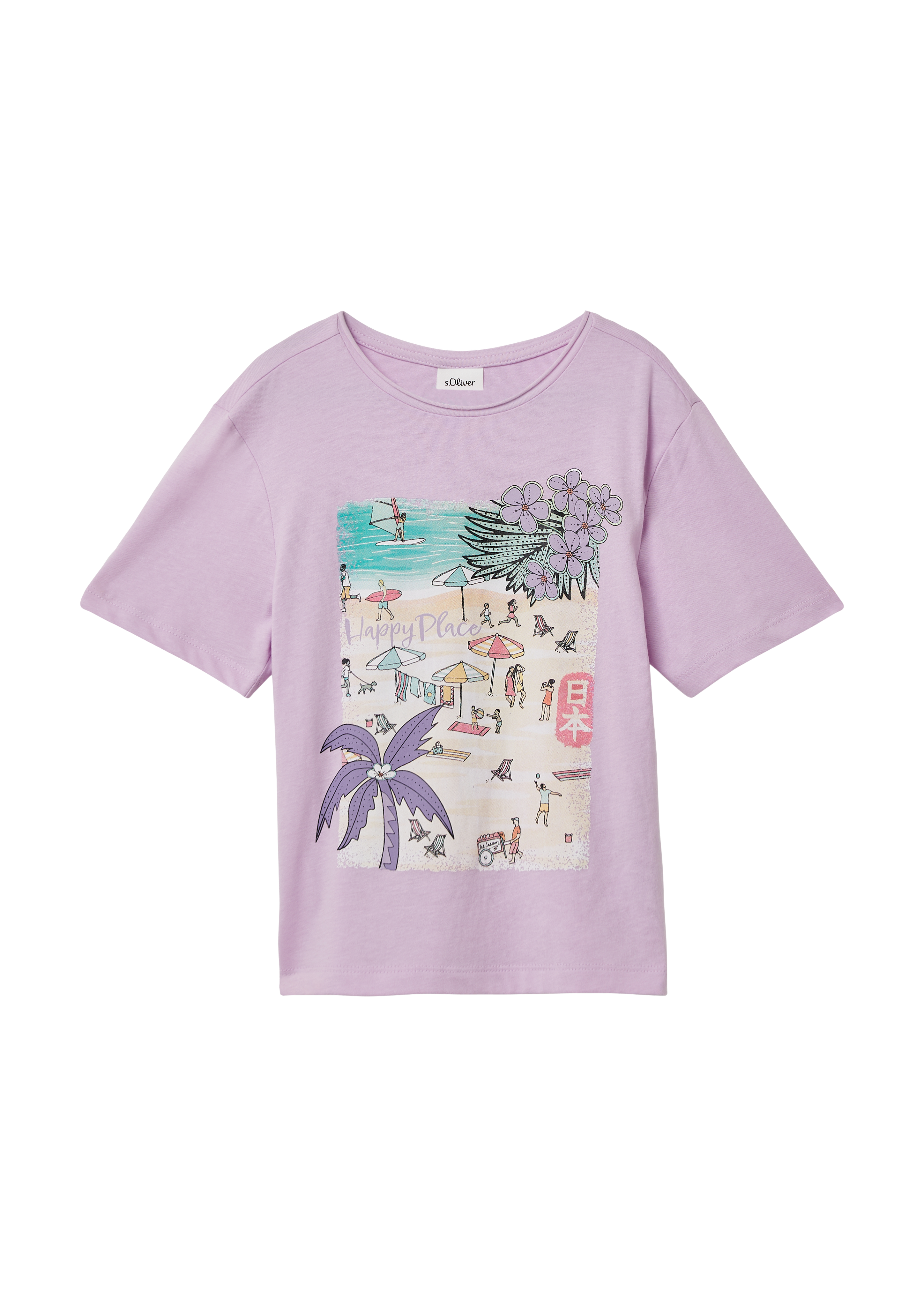 s.Oliver - Oversized-Shirt mit Fotoprint, Kinder, lila