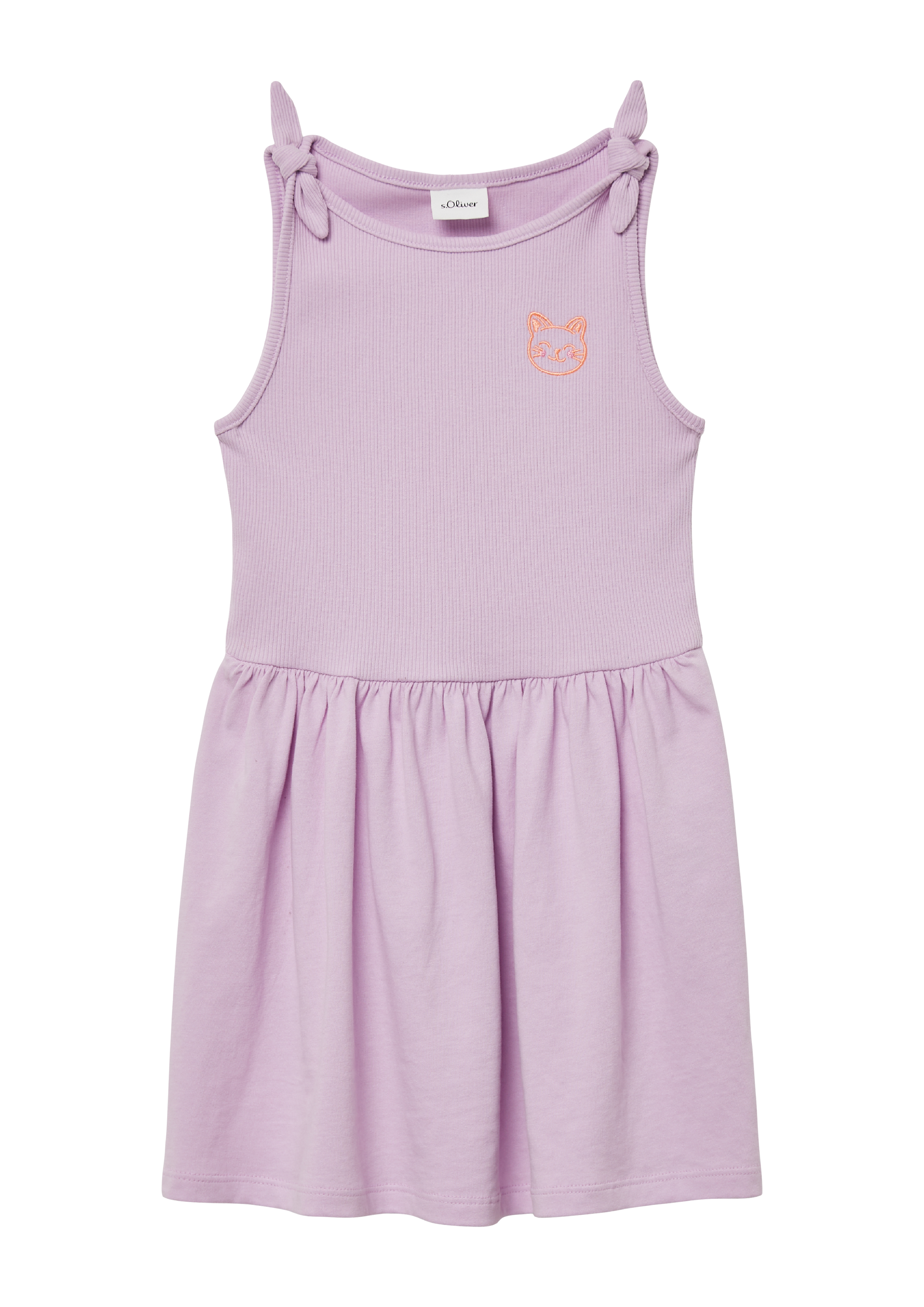 s.Oliver - Ausgestelltes Kleid mit Knotendetail und Stickerei, Kinder, lila