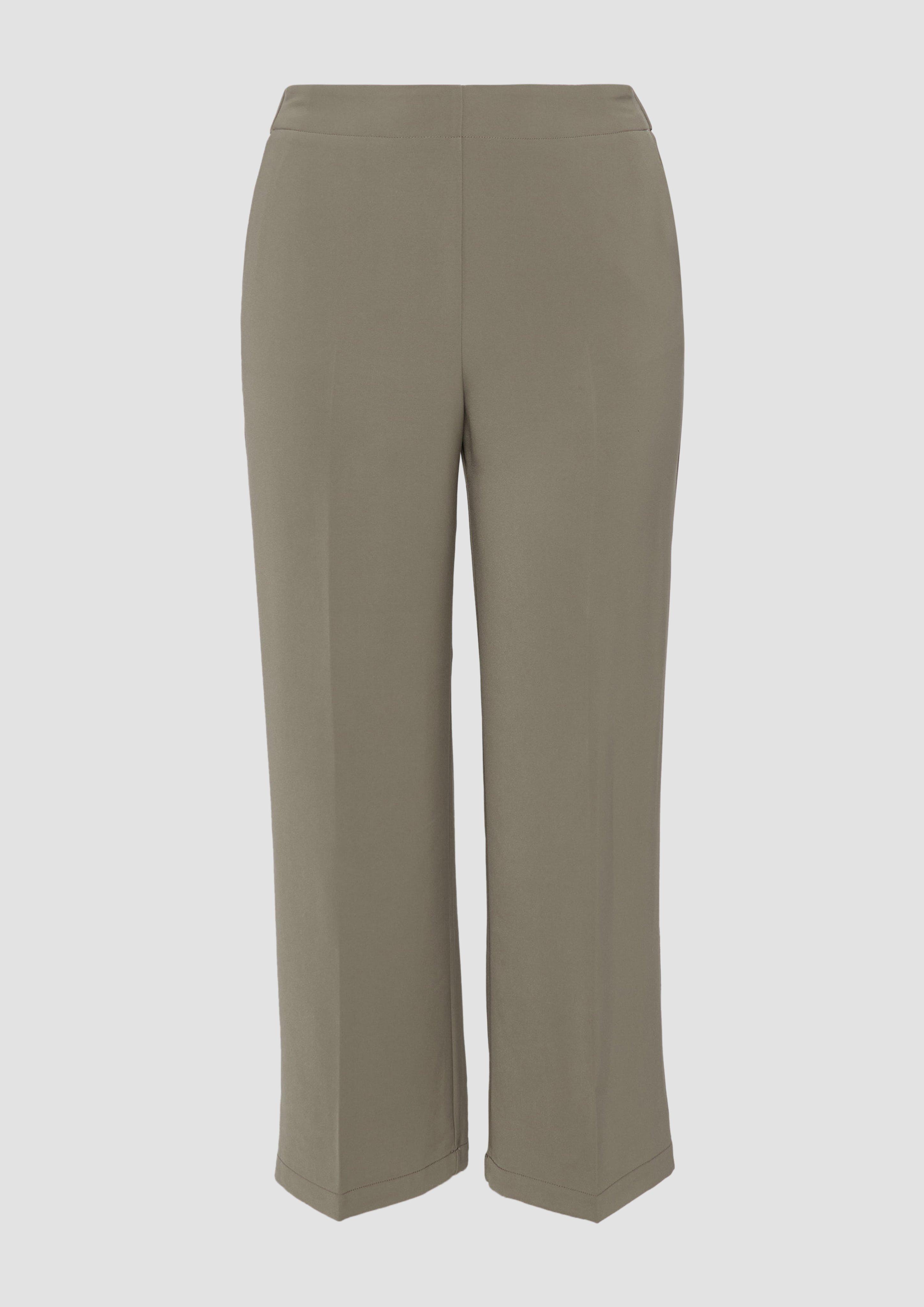 s.Oliver - Wide-Leg-Hose mit elastischem Bund, Damen, braun