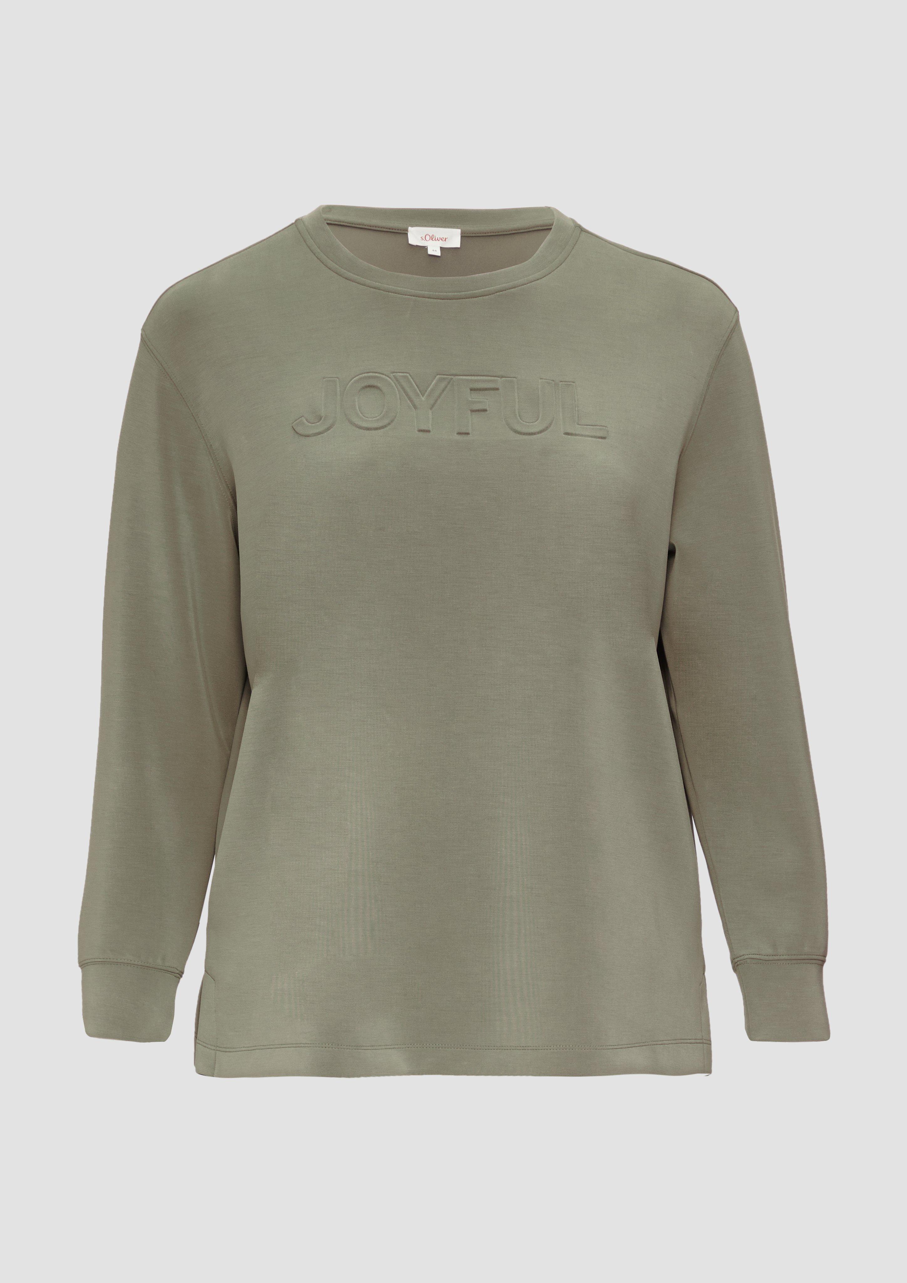 Thumbnail - s.Oliver - Scuba-Sweatshirt aus Modalmix mit 3D-Schriftzug, Damen, braun